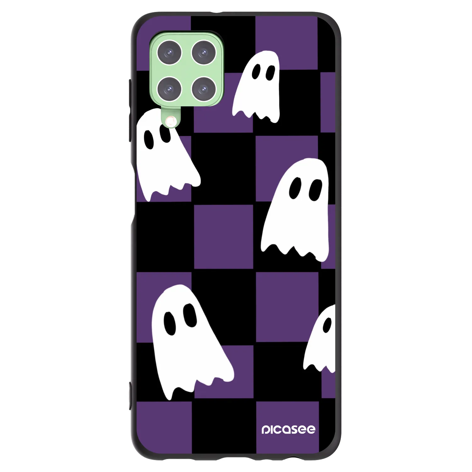 Picasee silikonowe czarne etui na Samsung Galaxy A22 A225F 4G - Ghosts