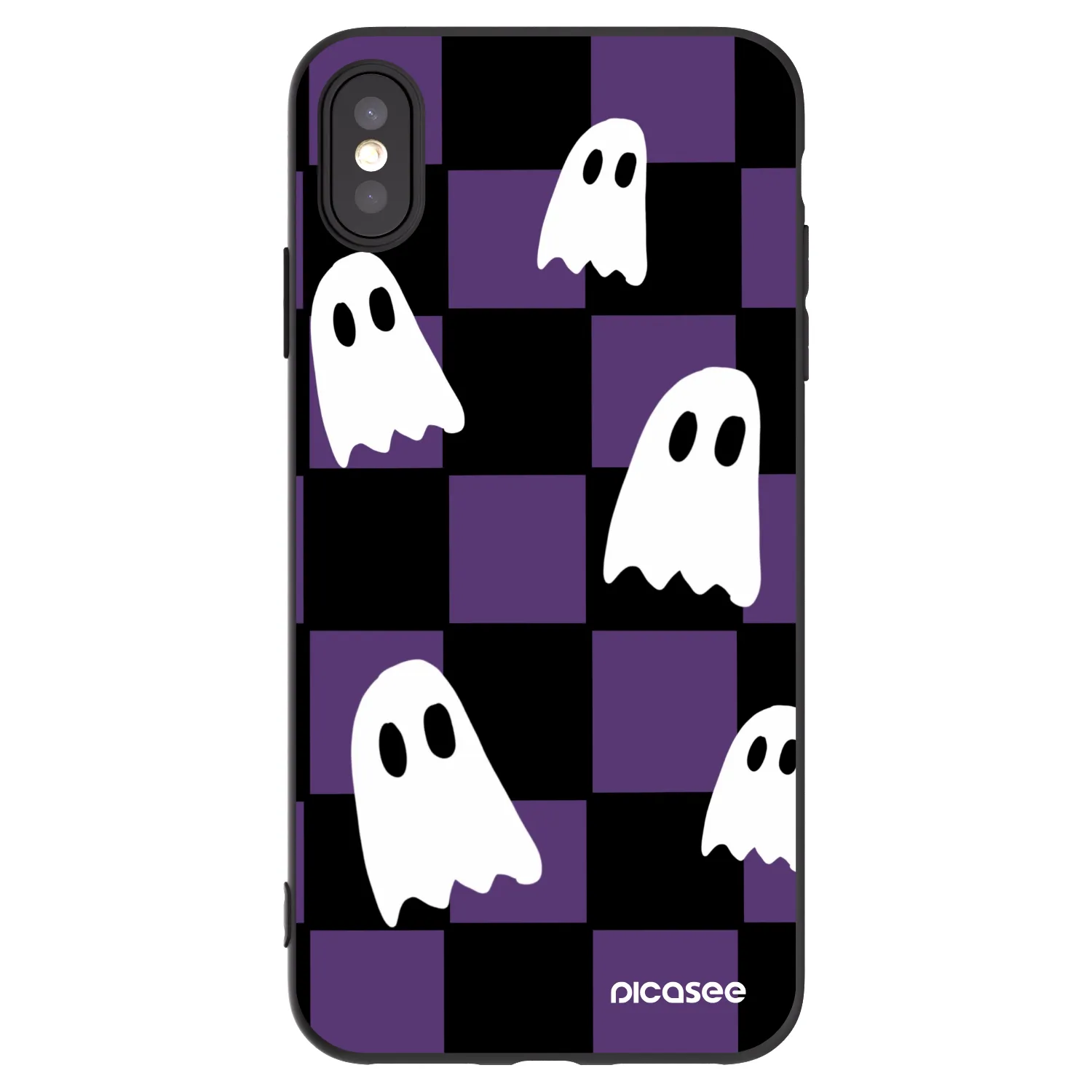 Picasee silikonowe czarne etui na Apple iPhone XS Max - Ghosts