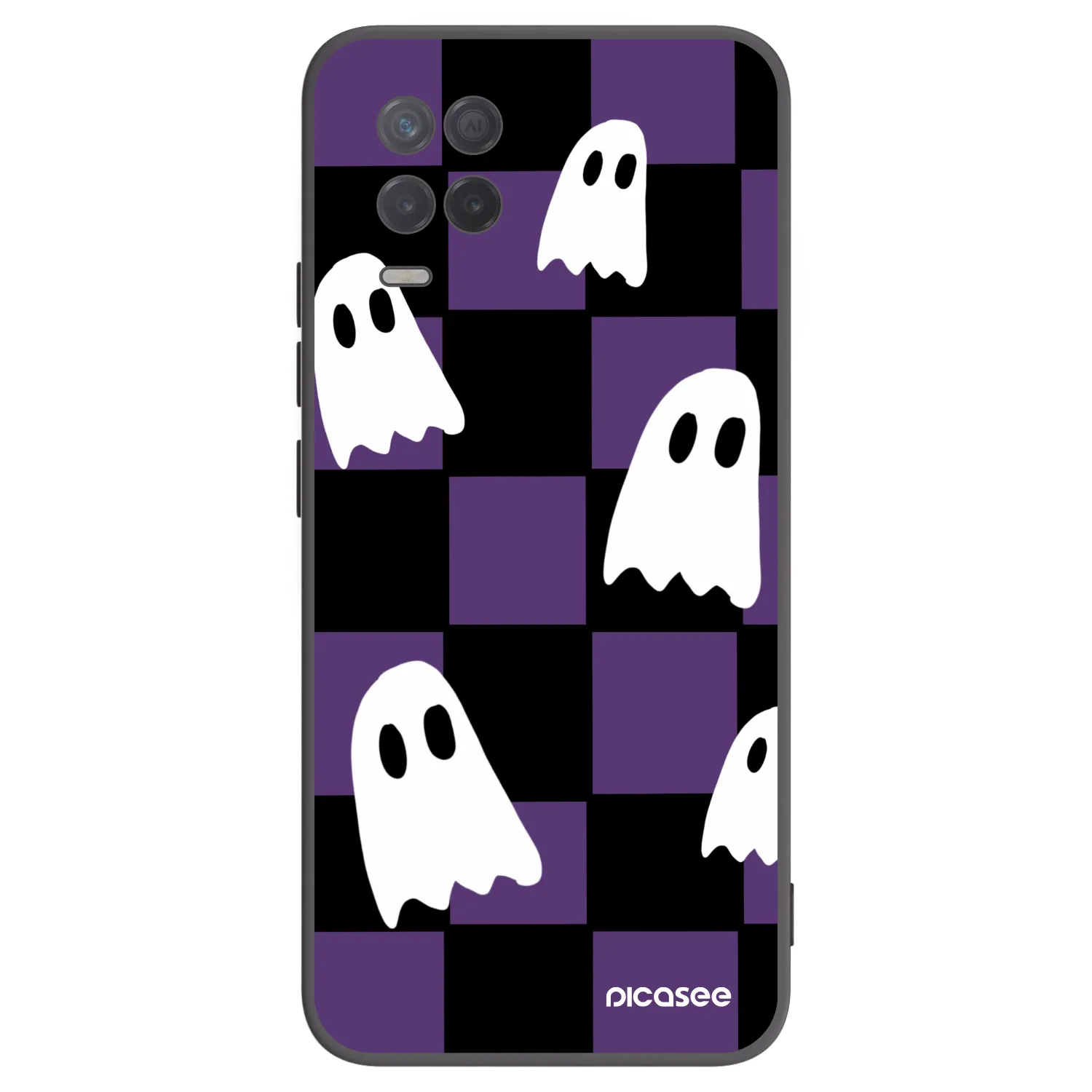 Picasee silikonowe czarne etui na Realme 8 5G - Ghosts