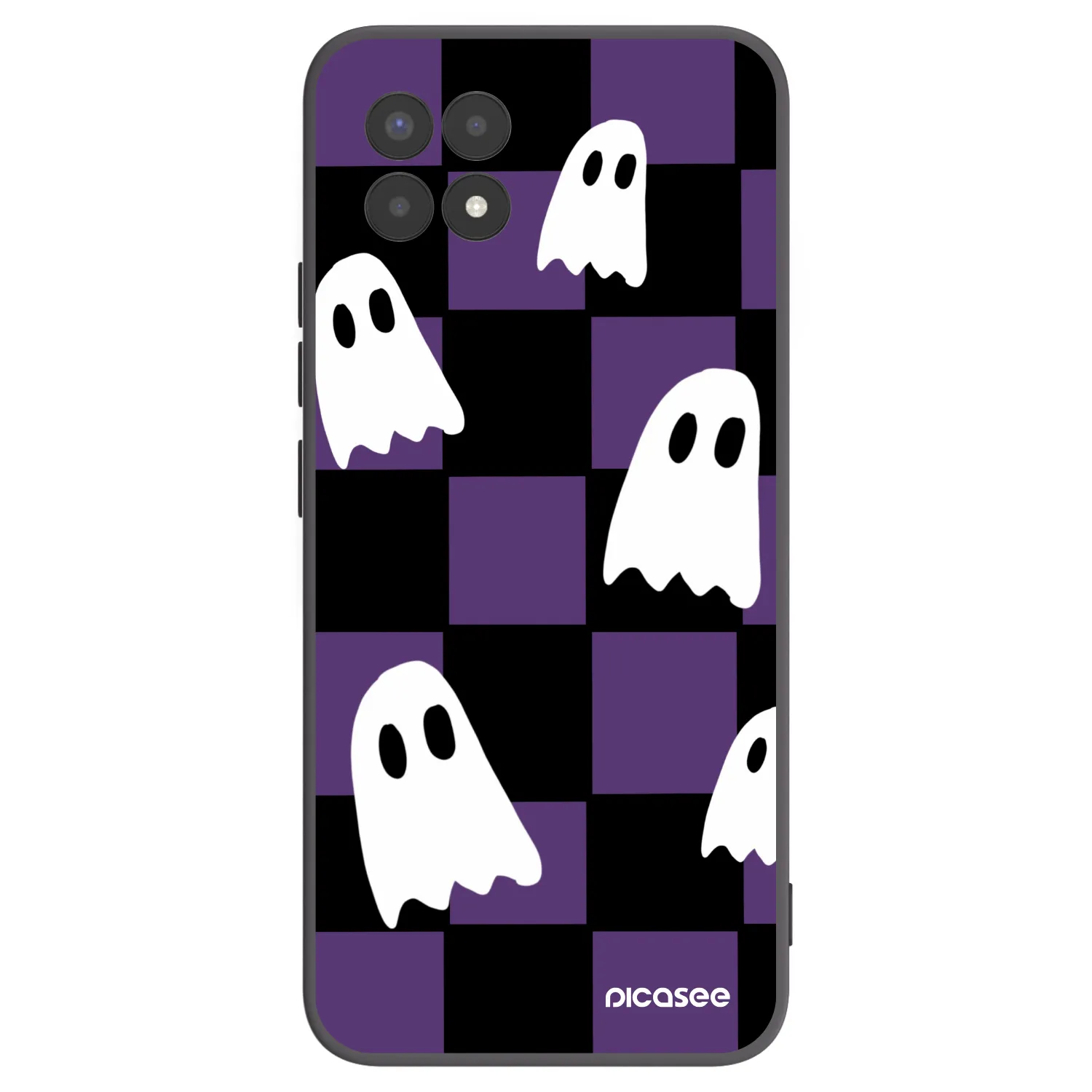 Picasee silikonowe czarne etui na Realme 8i - Ghosts