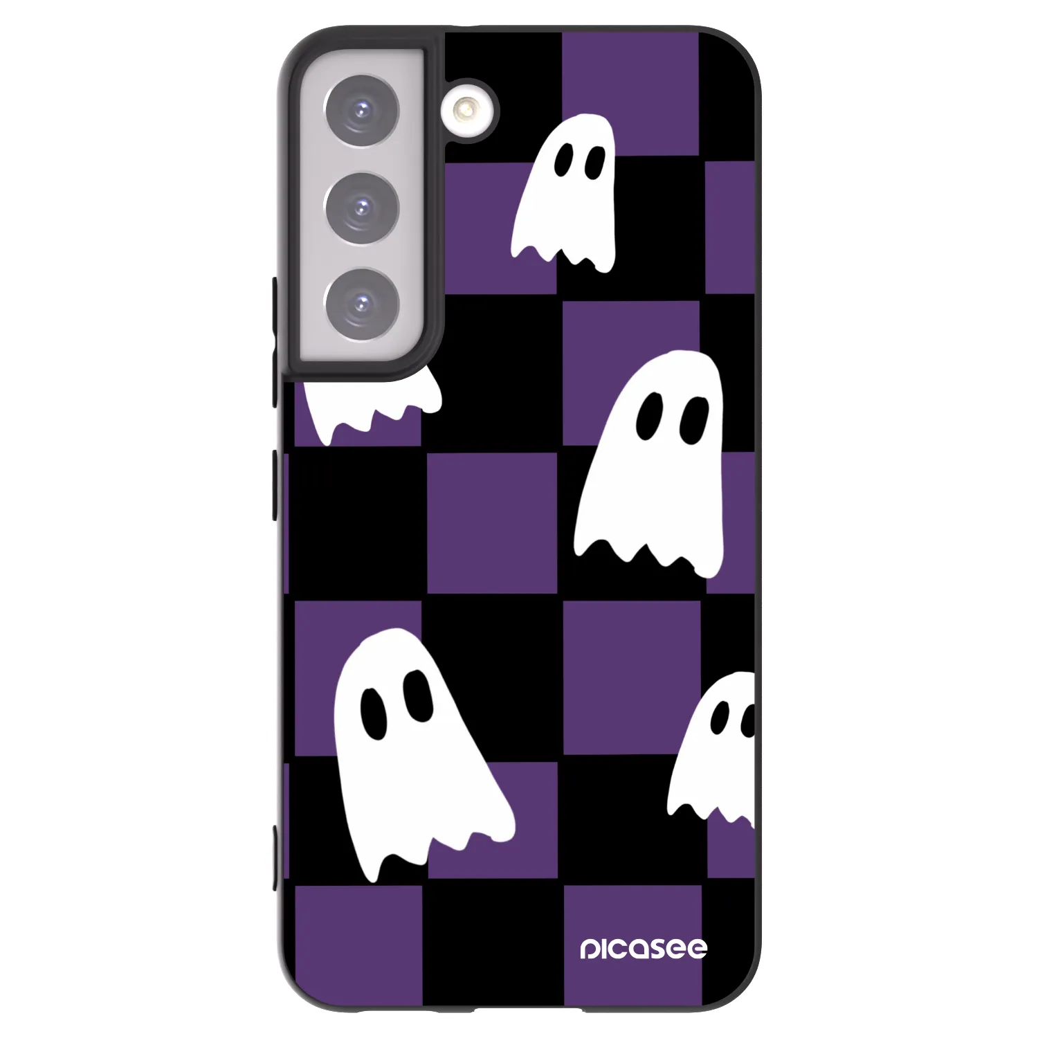 Picasee silikonowe czarne etui na Samsung Galaxy S22 5G - Ghosts