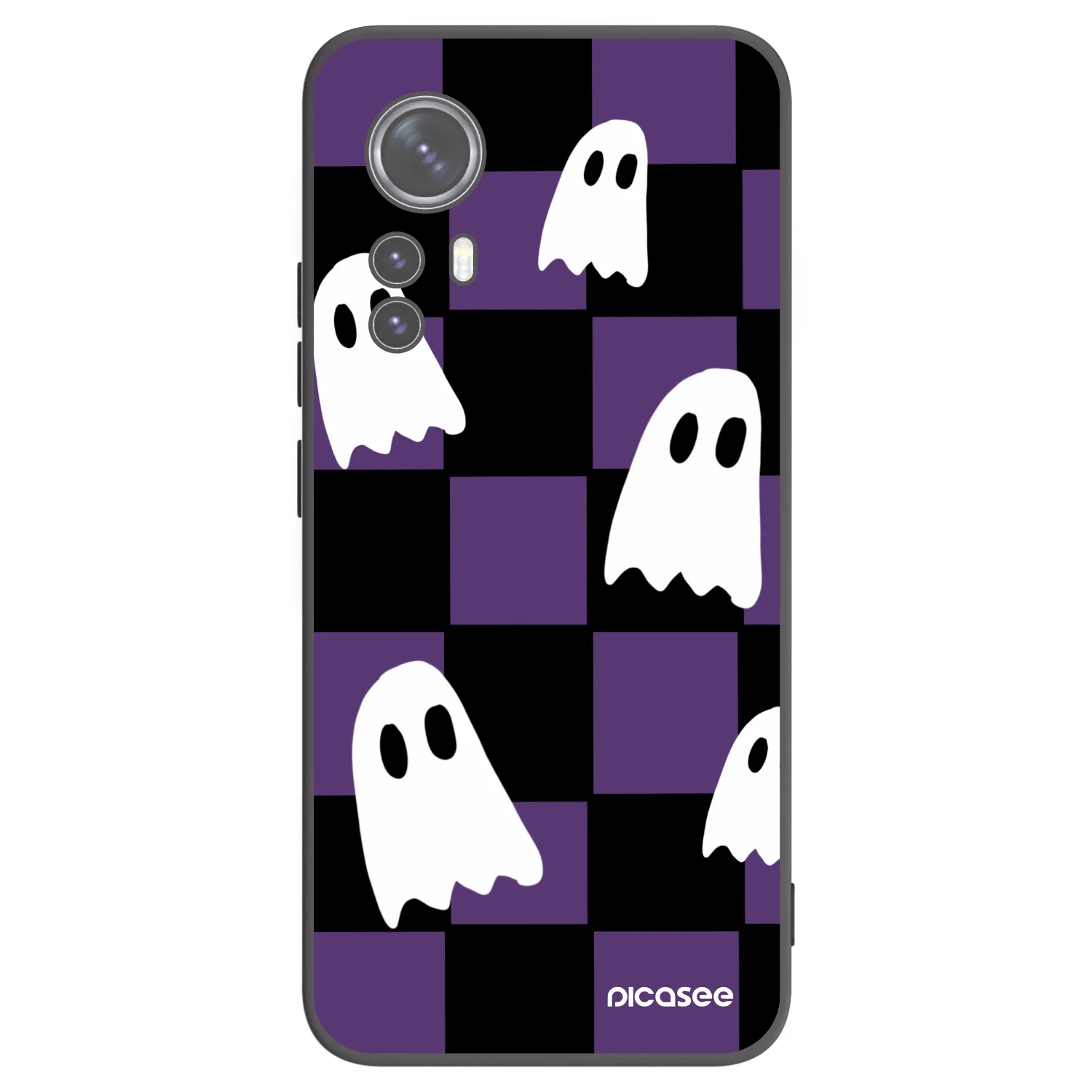 Picasee silikonowe czarne etui na Xiaomi 12 - Ghosts