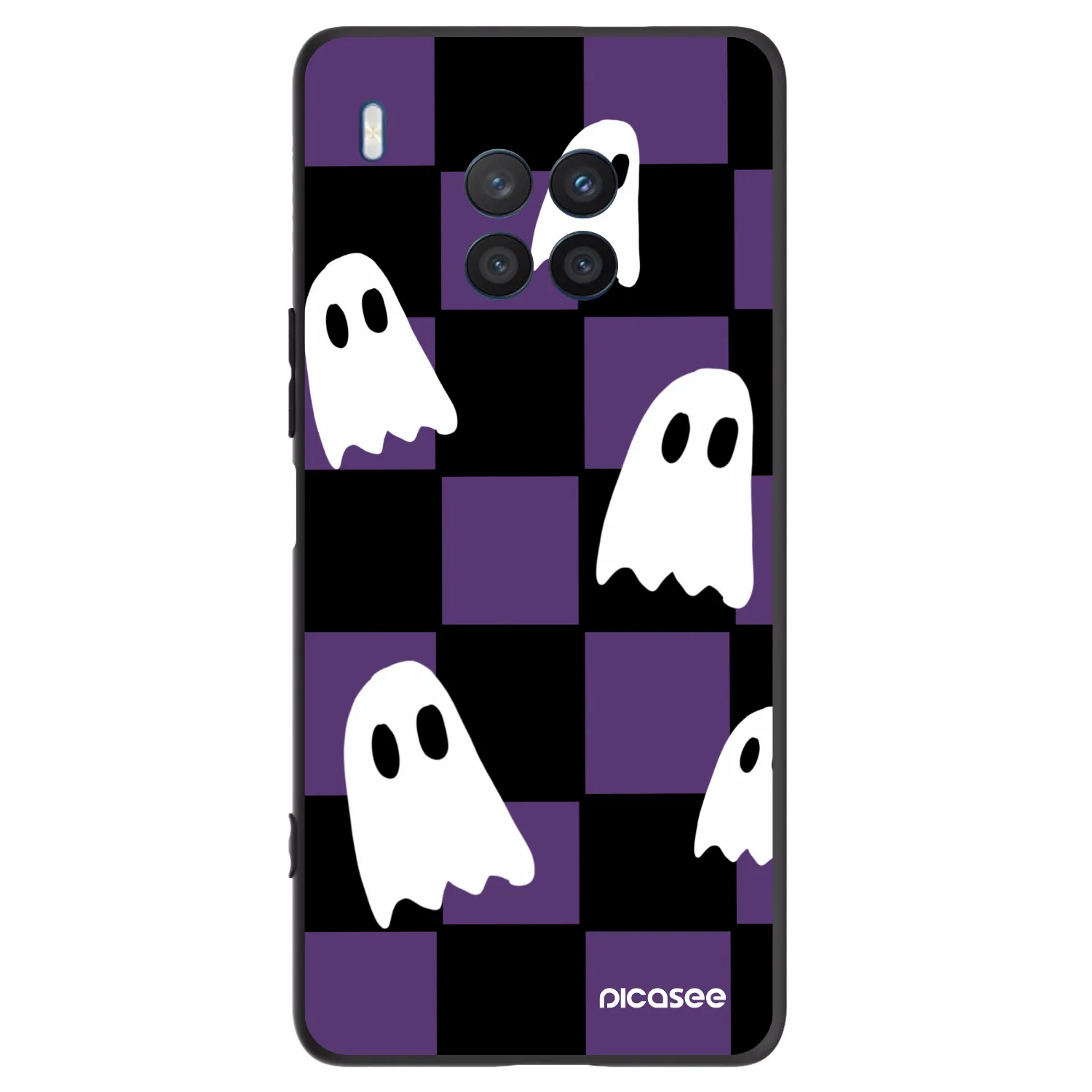 Picasee silikonowe czarne etui na Honor 50 Lite - Ghosts