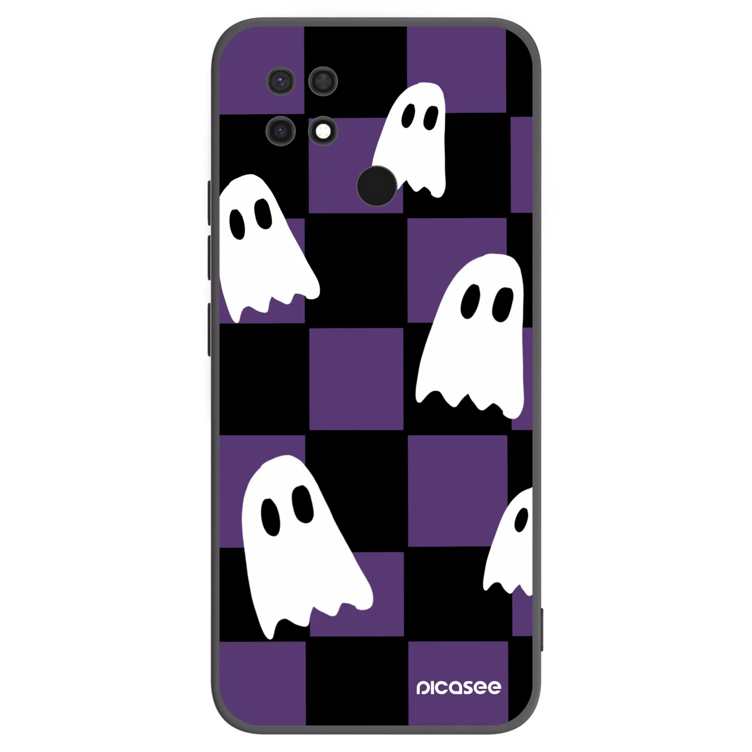 Picasee silikonowe czarne etui na Xiaomi Redmi 10C - Ghosts