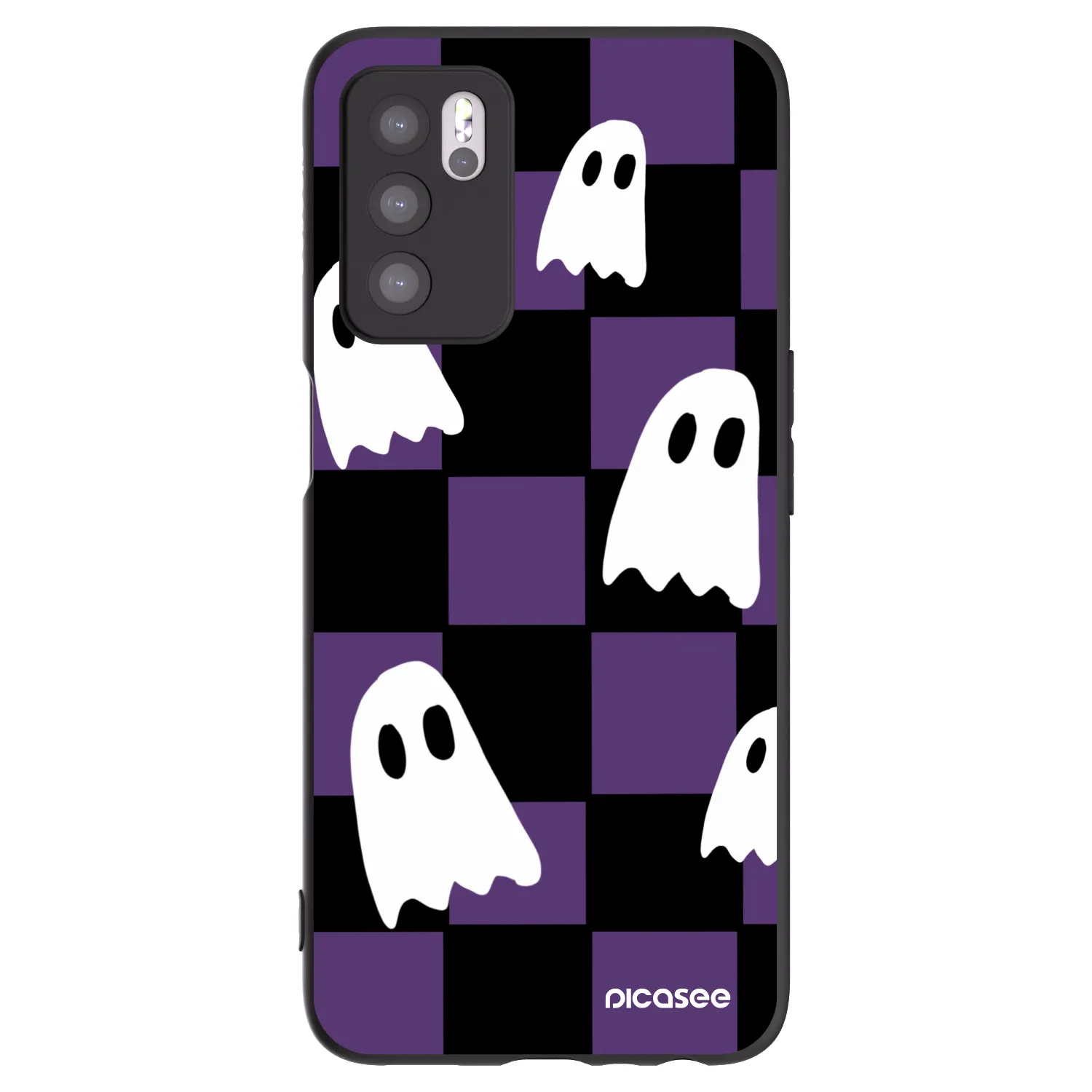 Picasee silikonowe czarne etui na OPPO A16s - Ghosts