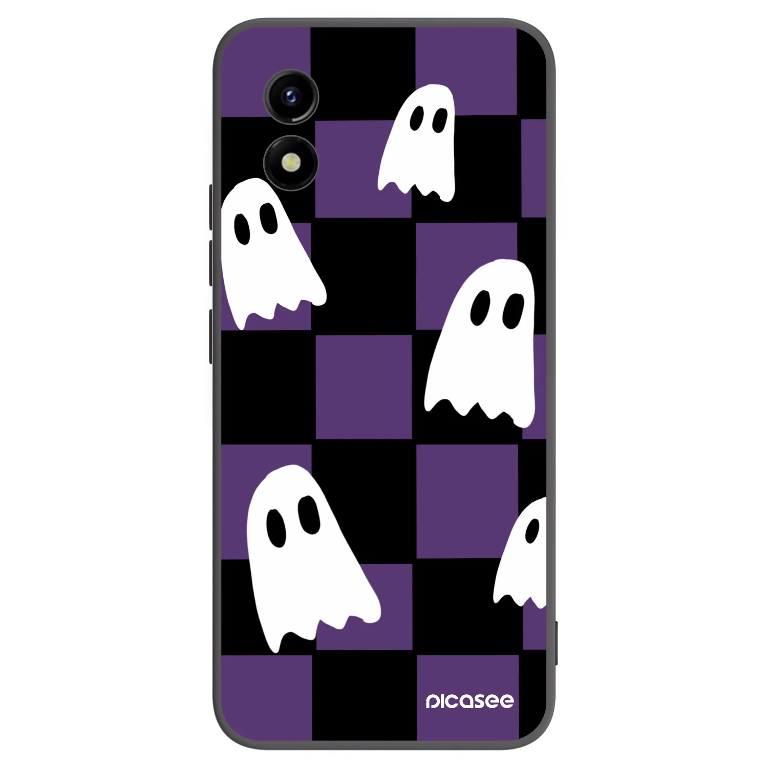 Picasee silikonowe czarne etui na Vivo Y01 - Ghosts