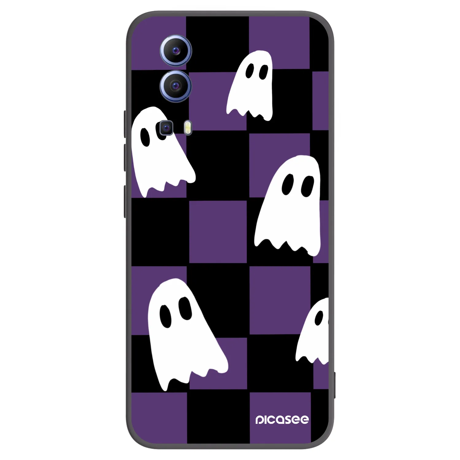 Picasee silikonowe czarne etui na Vivo Y52 5G - Ghosts