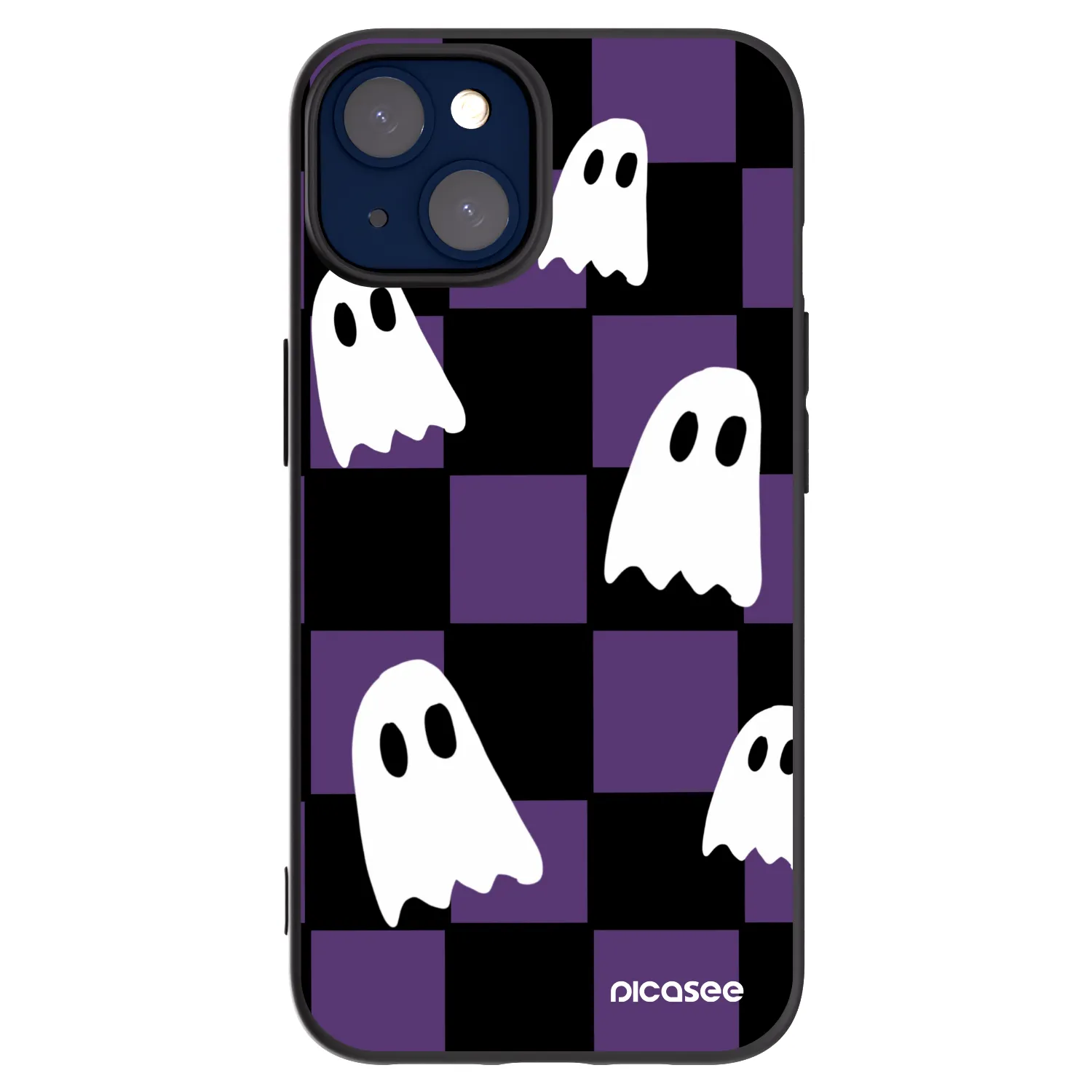 Picasee silikonowe czarne etui na Apple iPhone 14 - Ghosts
