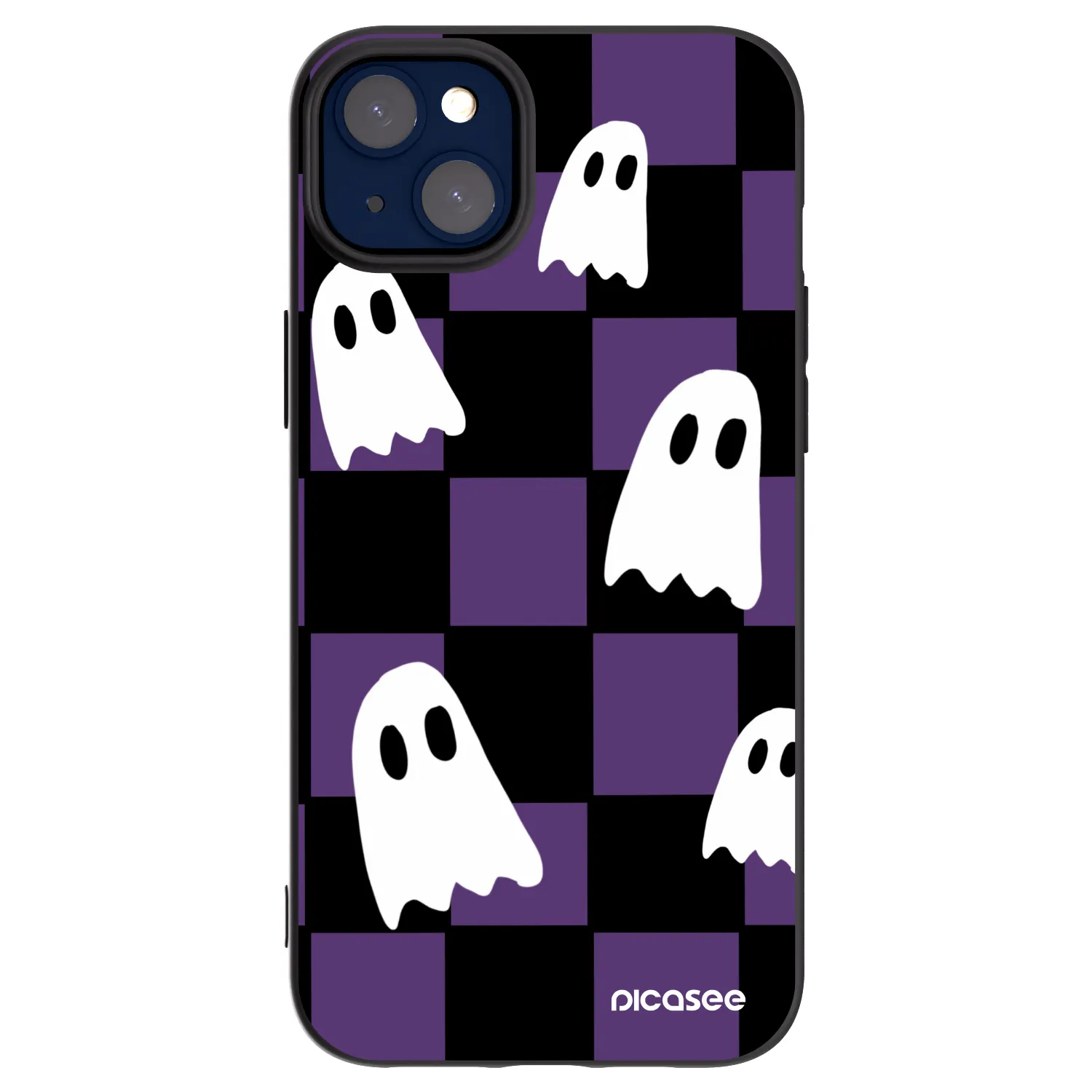 Picasee silikonowe czarne etui na Apple iPhone 14 Plus - Ghosts