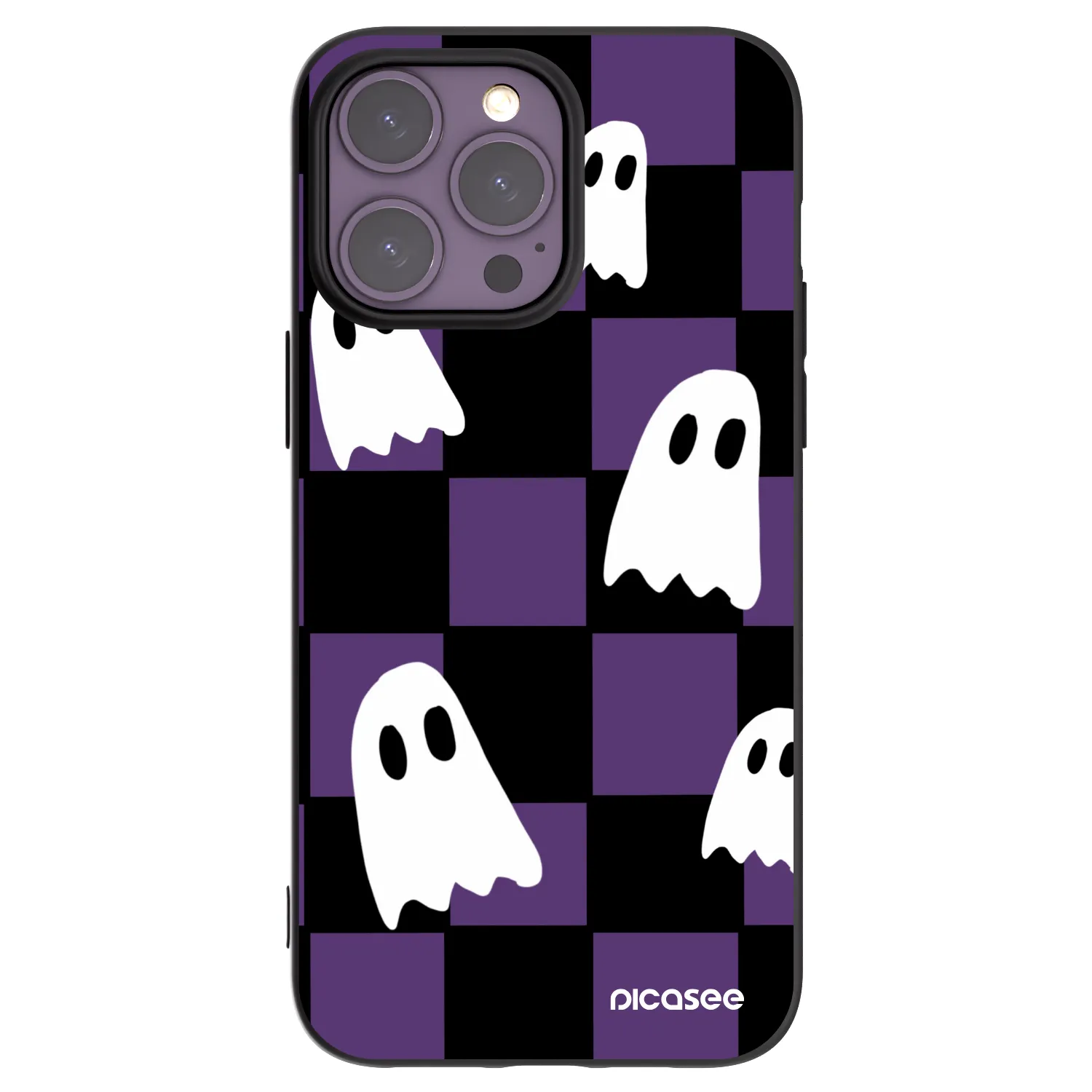 Picasee silikonowe czarne etui na Apple iPhone 14 Pro Max - Ghosts