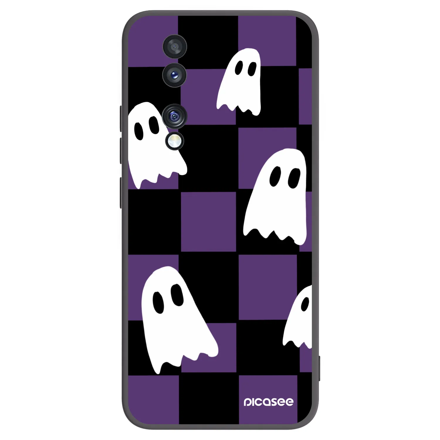 Picasee silikonowe czarne etui na Honor 70 - Ghosts