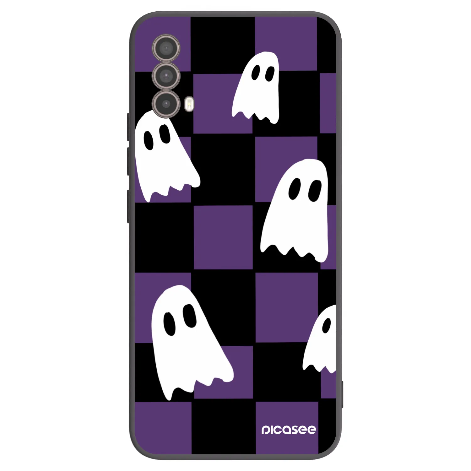 Picasee silikonowe czarne etui na Motorola Moto E40 - Ghosts