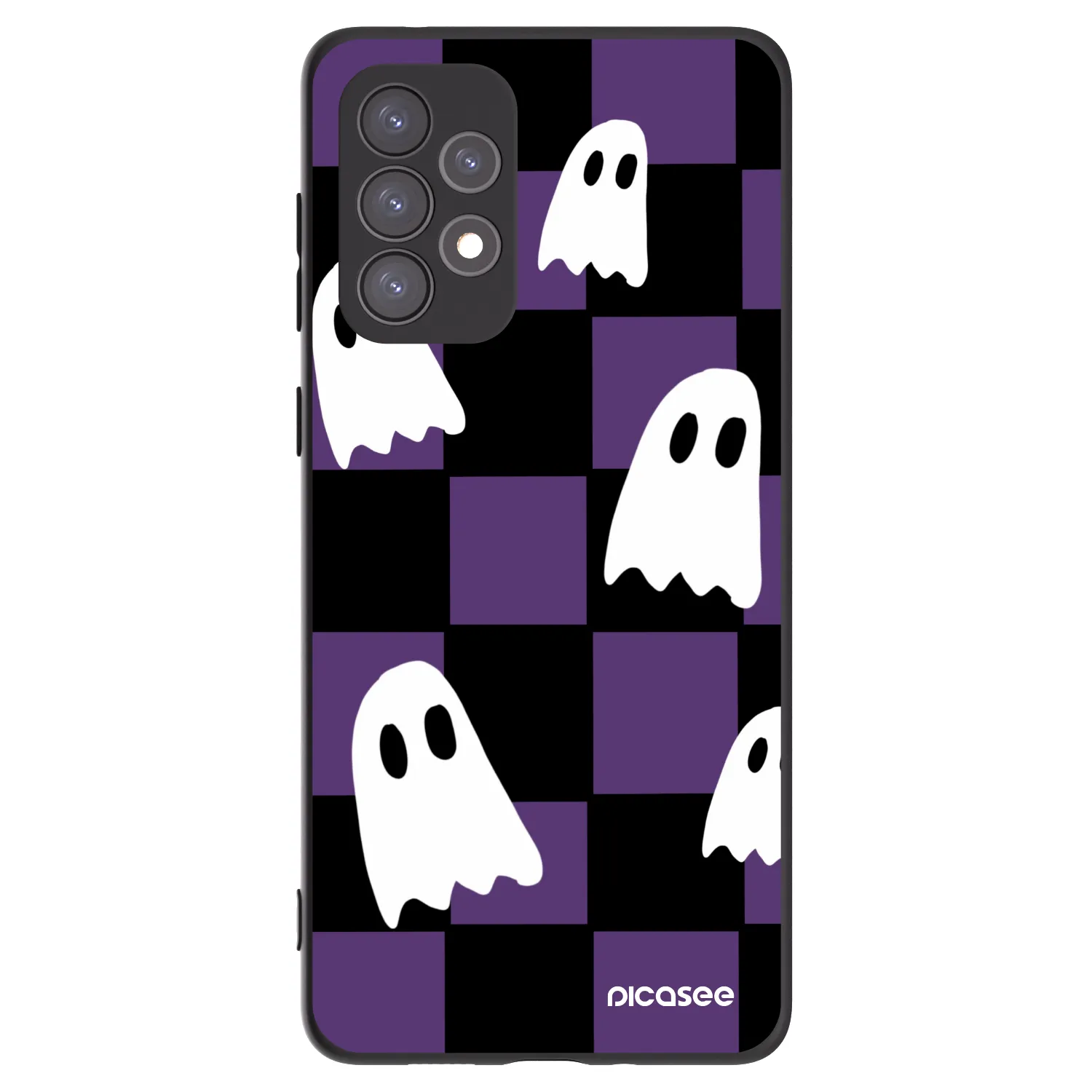 Picasee silikonowe czarne etui na Samsung Galaxy A73 5G - Ghosts