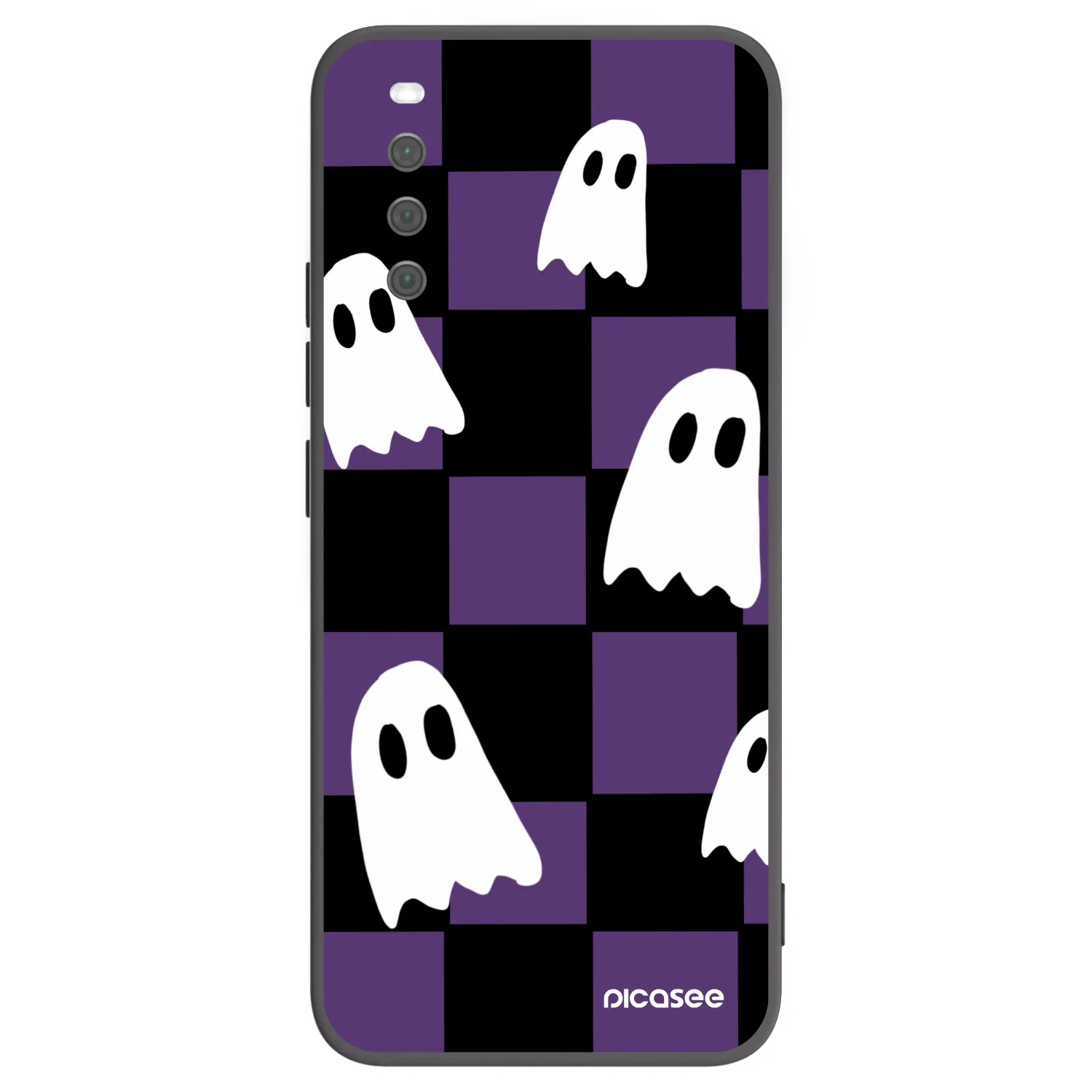 Picasee silikonowe czarne etui na Sony Xperia 10 III - Ghosts