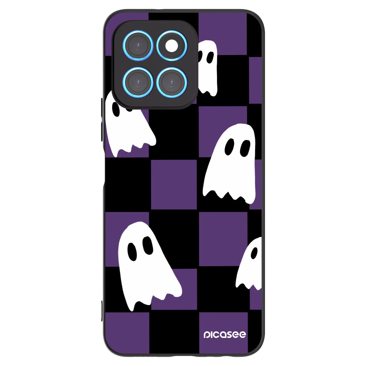 Picasee silikonowe czarne etui na Honor X8 5G - Ghosts