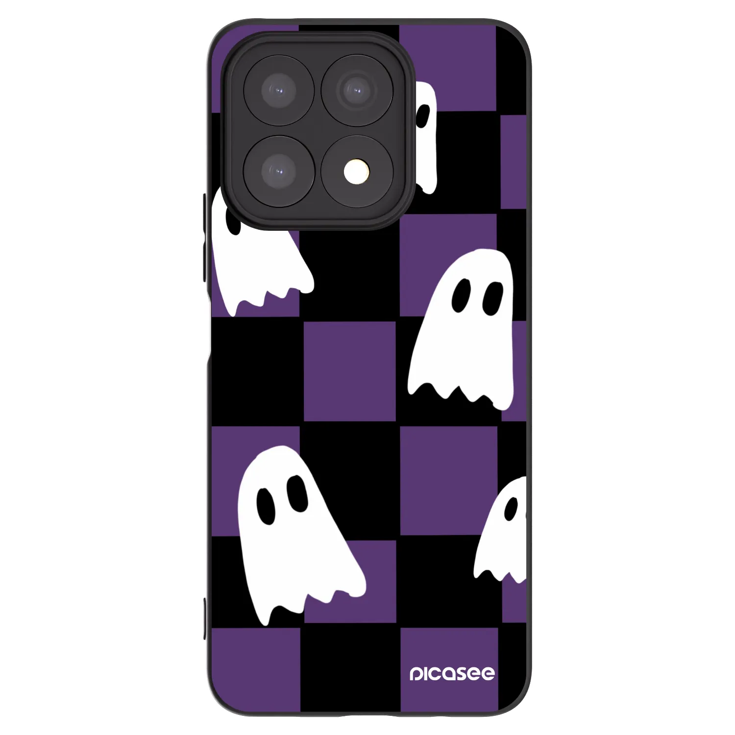 Picasee silikonowe czarne etui na Honor X8a - Ghosts