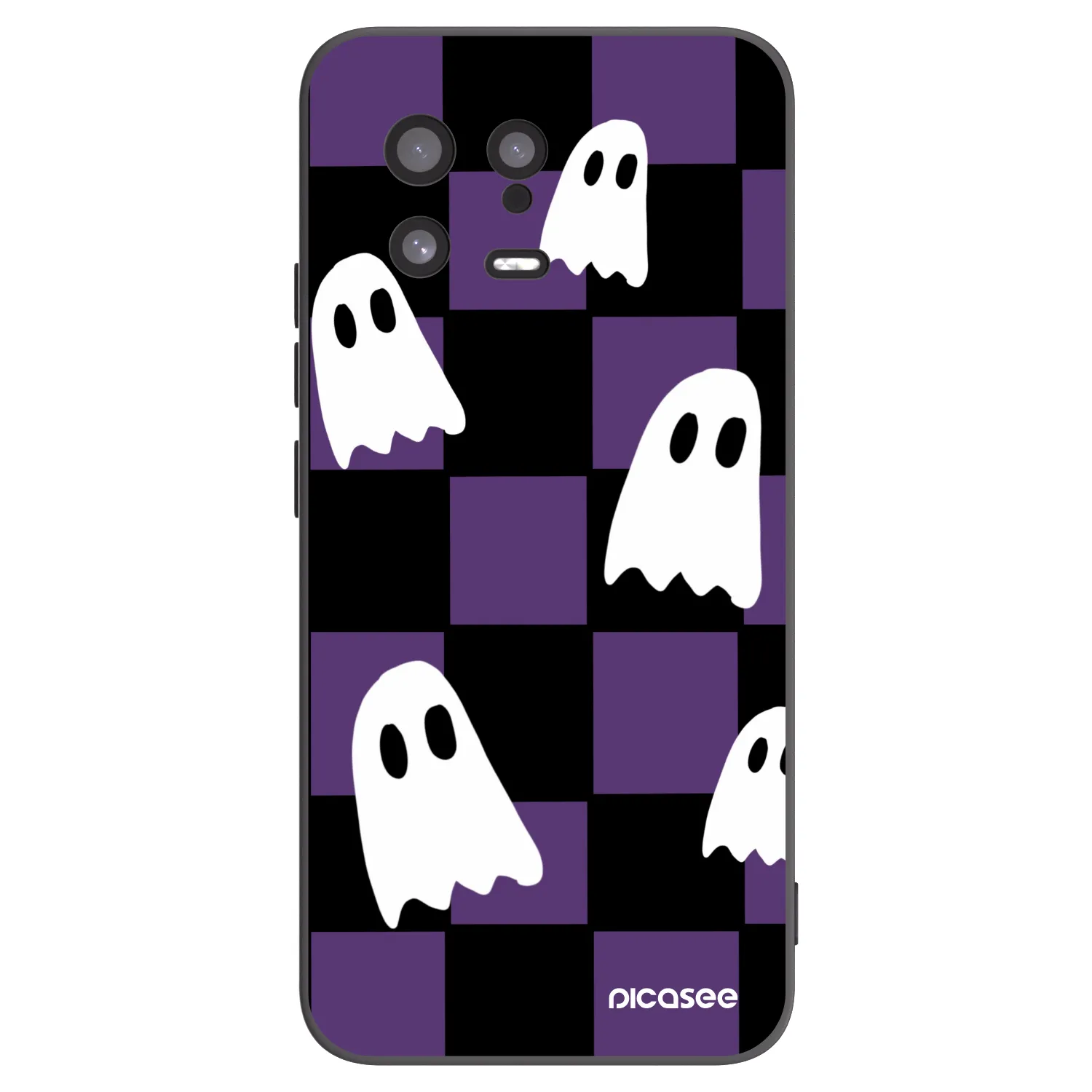 Picasee silikonowe czarne etui na Xiaomi 13 - Ghosts