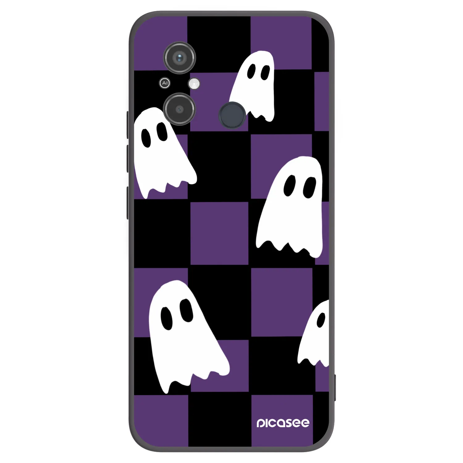 Picasee silikonowe czarne etui na Xiaomi Redmi 12C - Ghosts