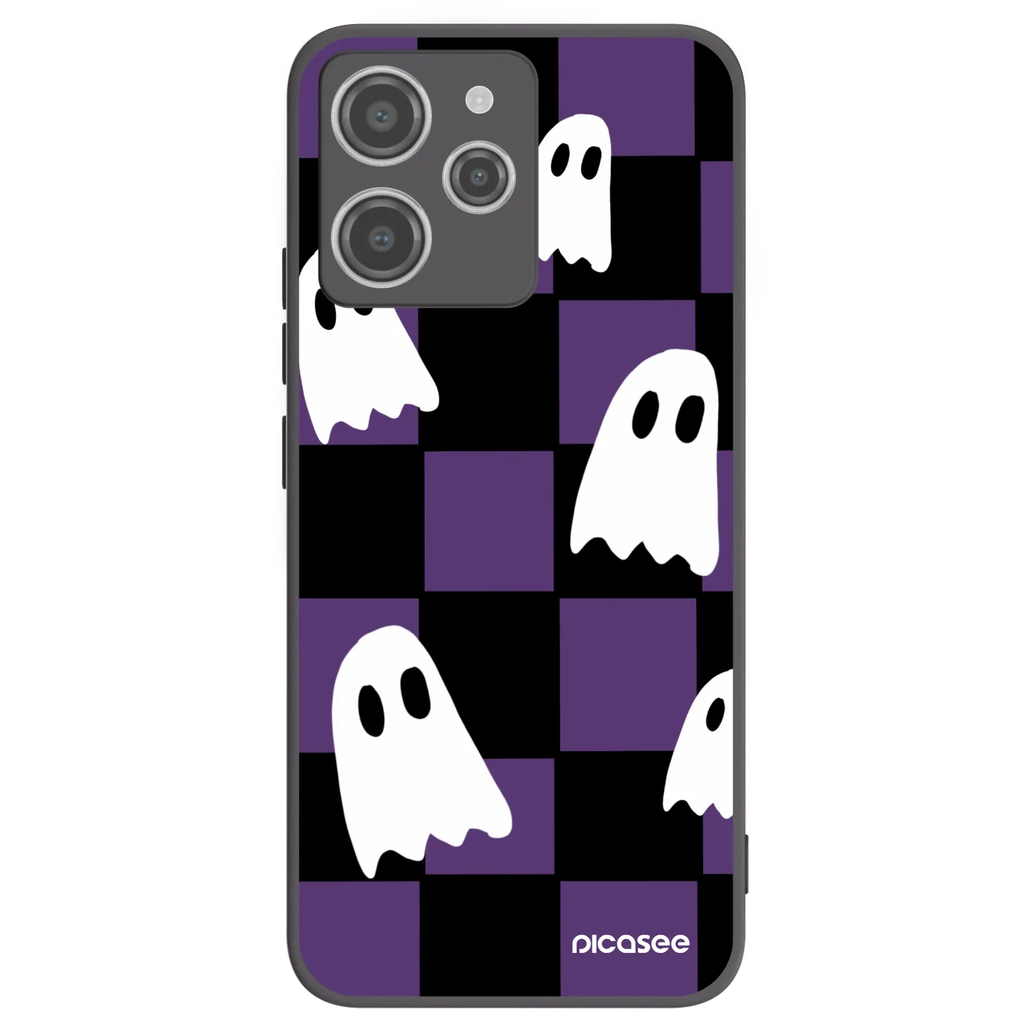 Picasee silikonowe czarne etui na Xiaomi Redmi 12 4G - Ghosts