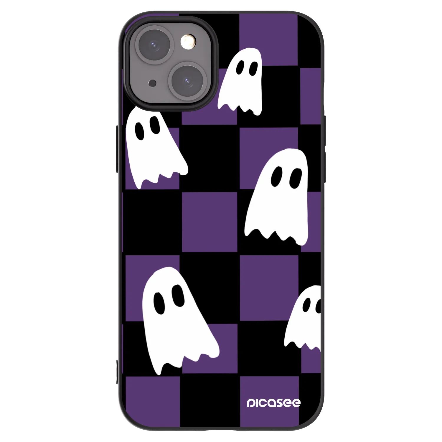 Picasee silikonowe czarne etui na Apple iPhone 15 Plus - Ghosts