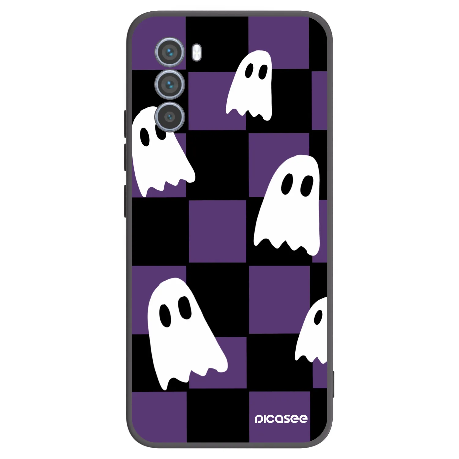 Picasee silikonowe czarne etui na Motorola Moto G62 - Ghosts