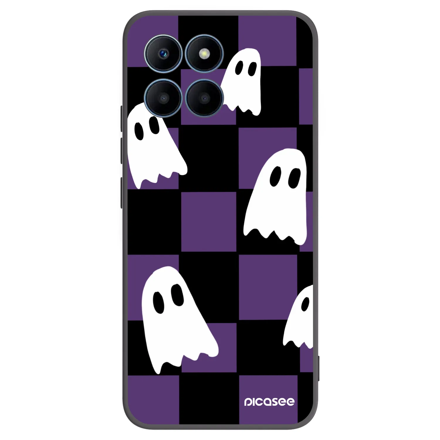 Picasee silikonowe czarne etui na Honor 70 Lite - Ghosts