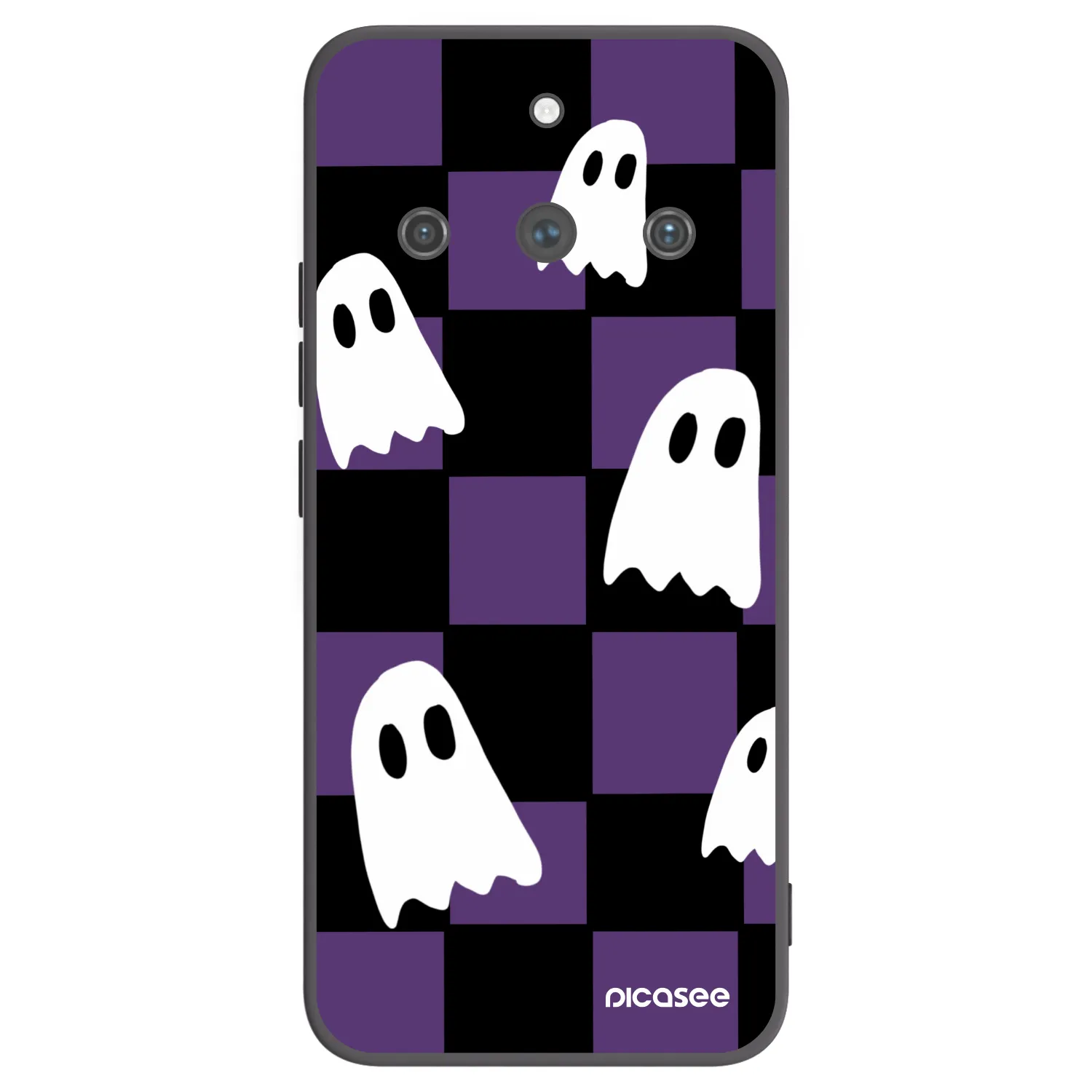 Picasee silikonowe czarne etui na Realme 11 Pro+ - Ghosts