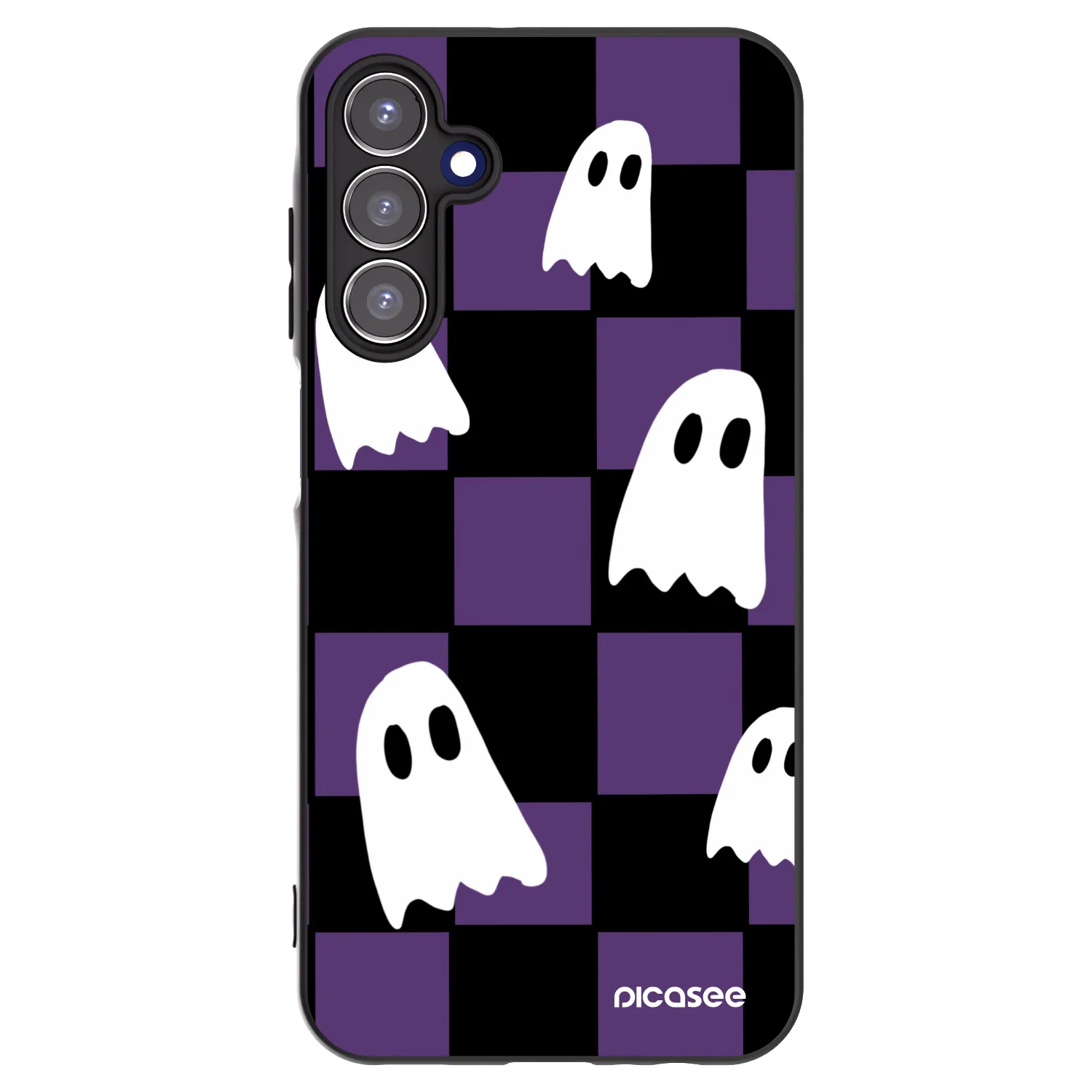 Picasee silikonowe czarne etui na Samsung Galaxy A15 A155F 4G - Ghosts