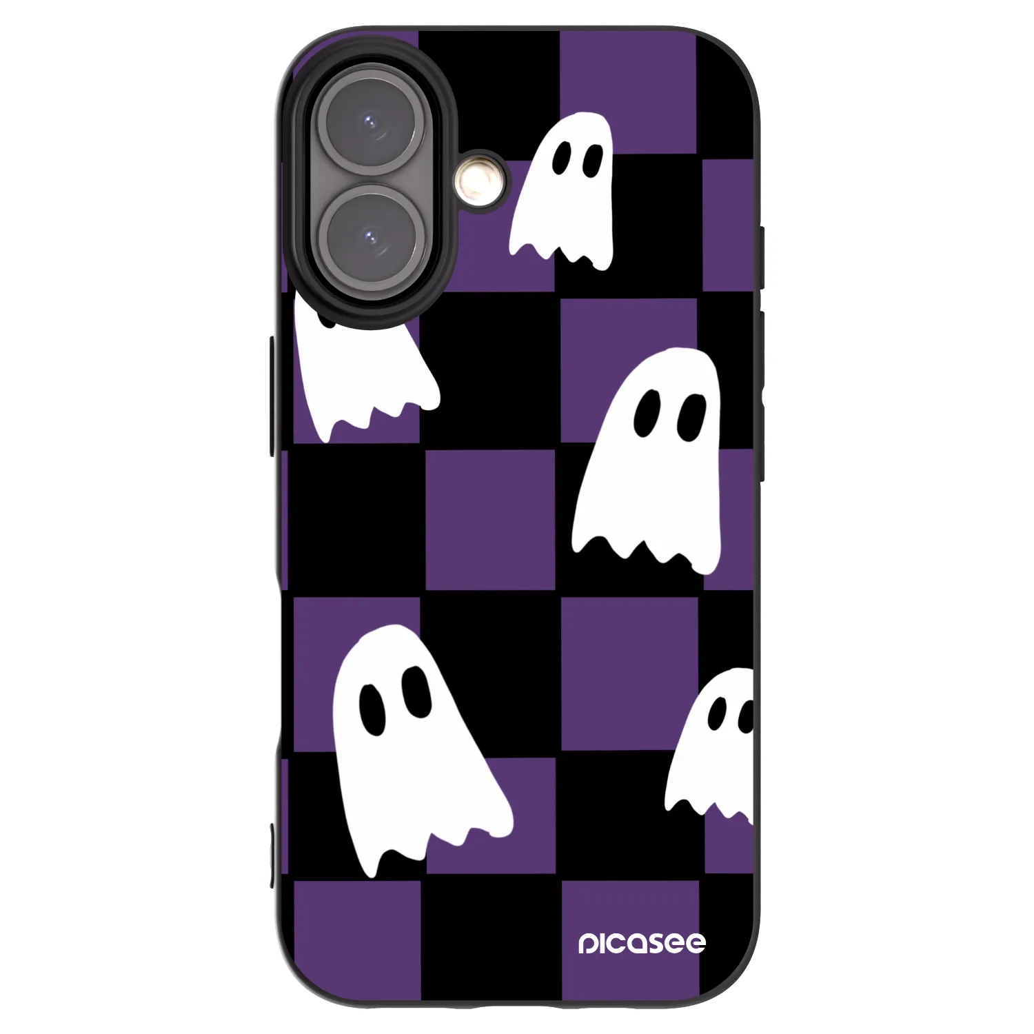 Picasee silikonowe czarne etui na Apple iPhone 16 - Ghosts