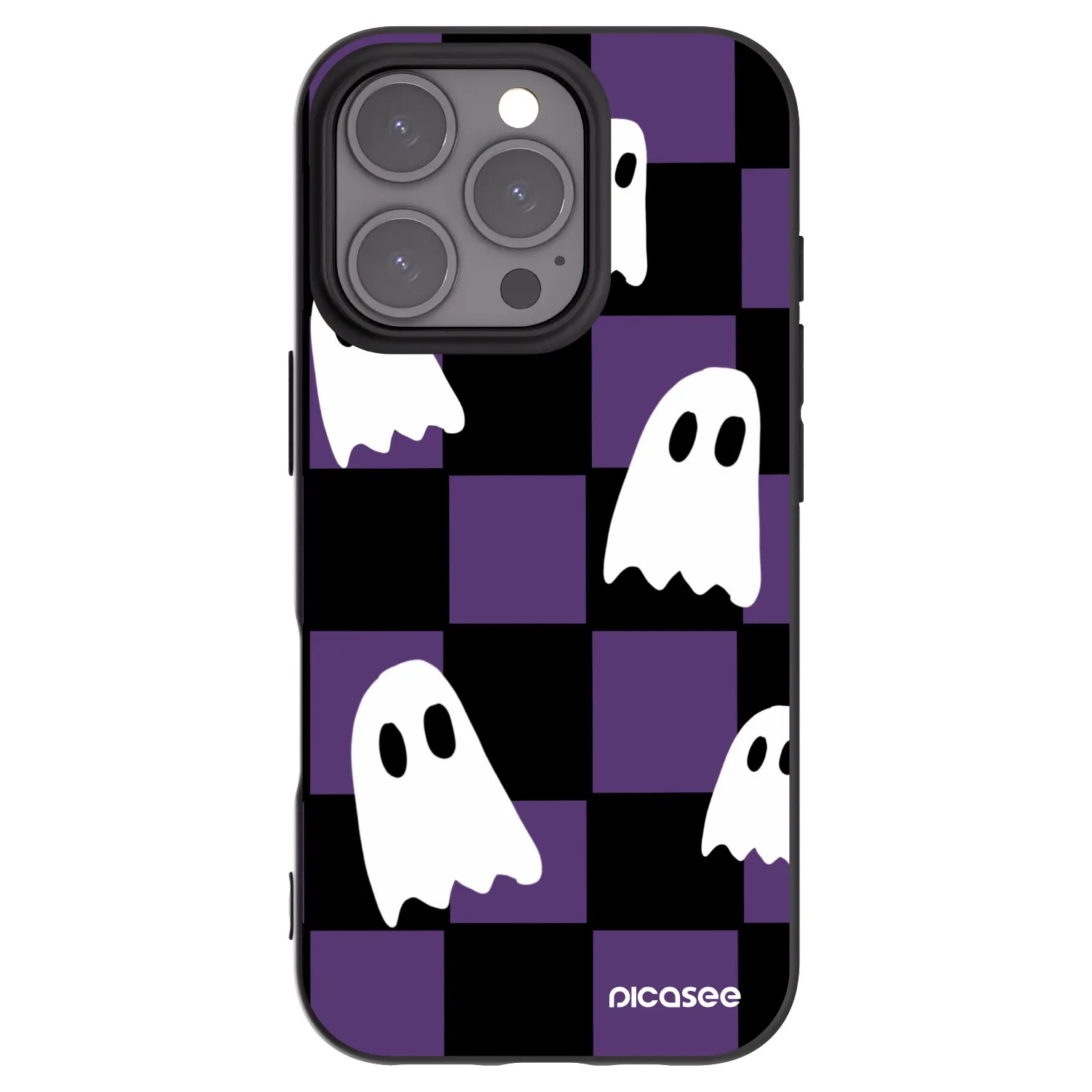 Picasee silikonowe czarne etui na Apple iPhone 16 Pro - Ghosts