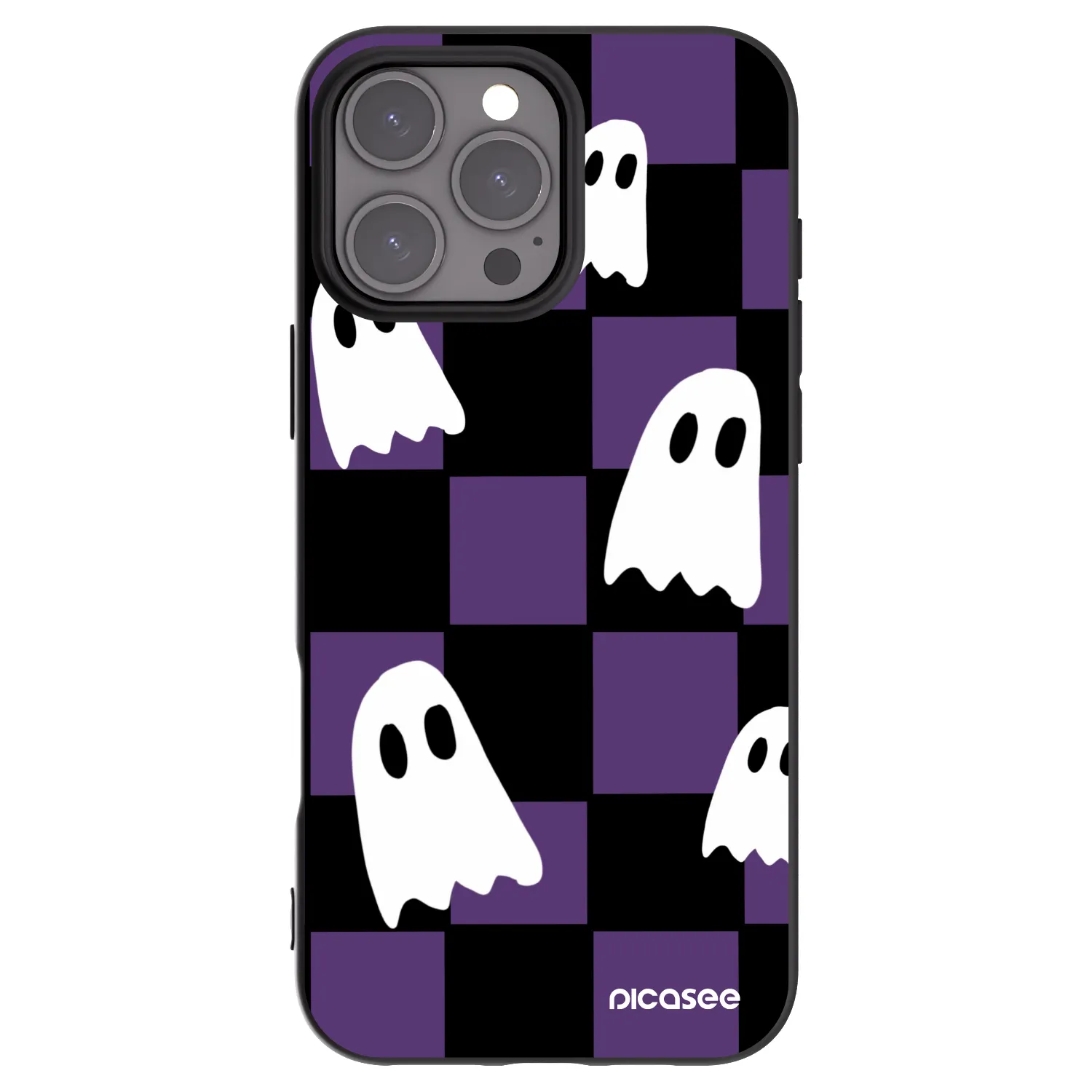Picasee silikonowe czarne etui na Apple iPhone 16 Pro Max - Ghosts