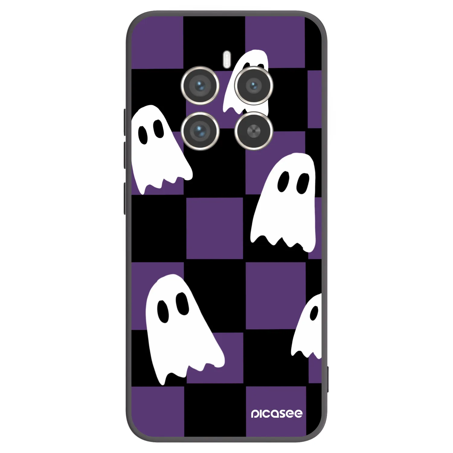 Picasee silikonowe czarne etui na Realme 12 Pro 5G - Ghosts