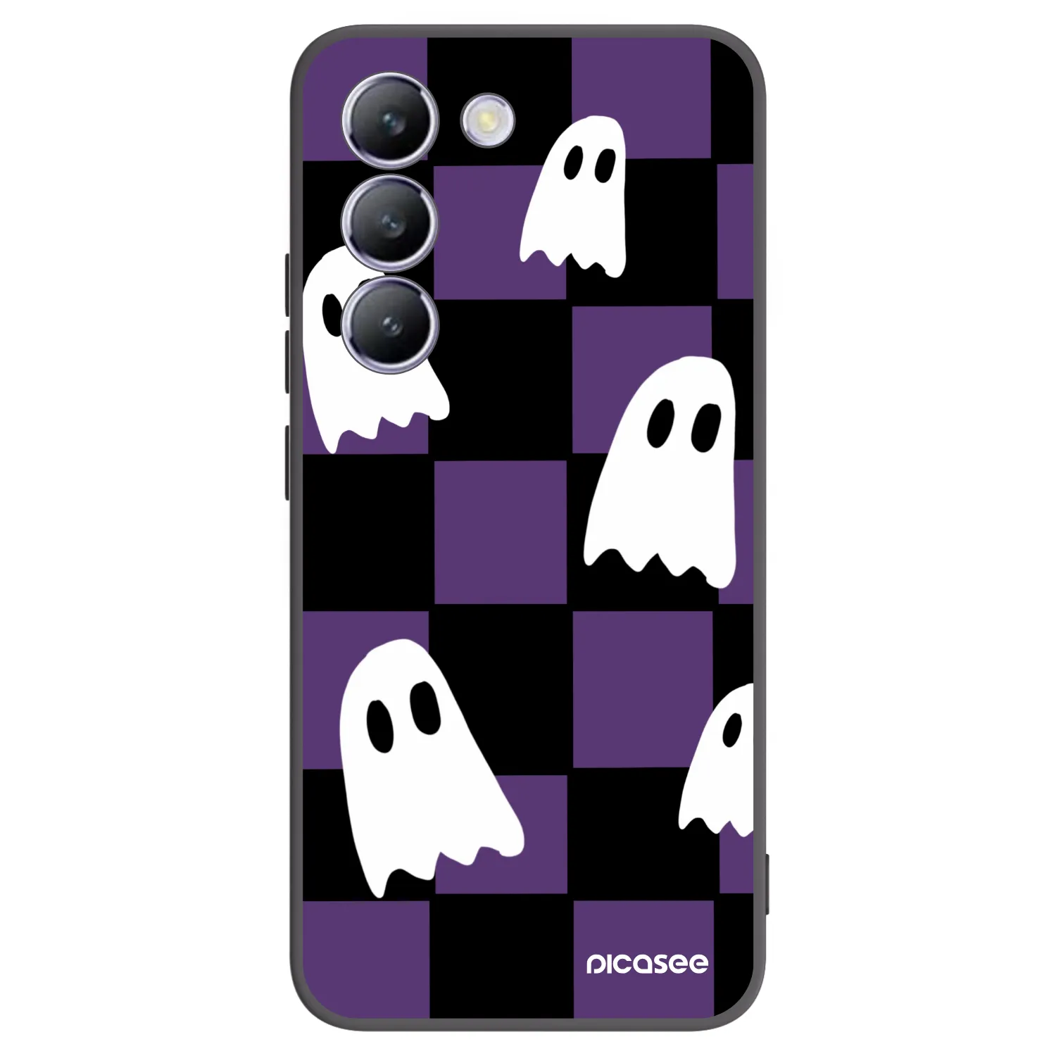 Picasee silikonowe czarne etui na Vivo V40 SE 5G - Ghosts
