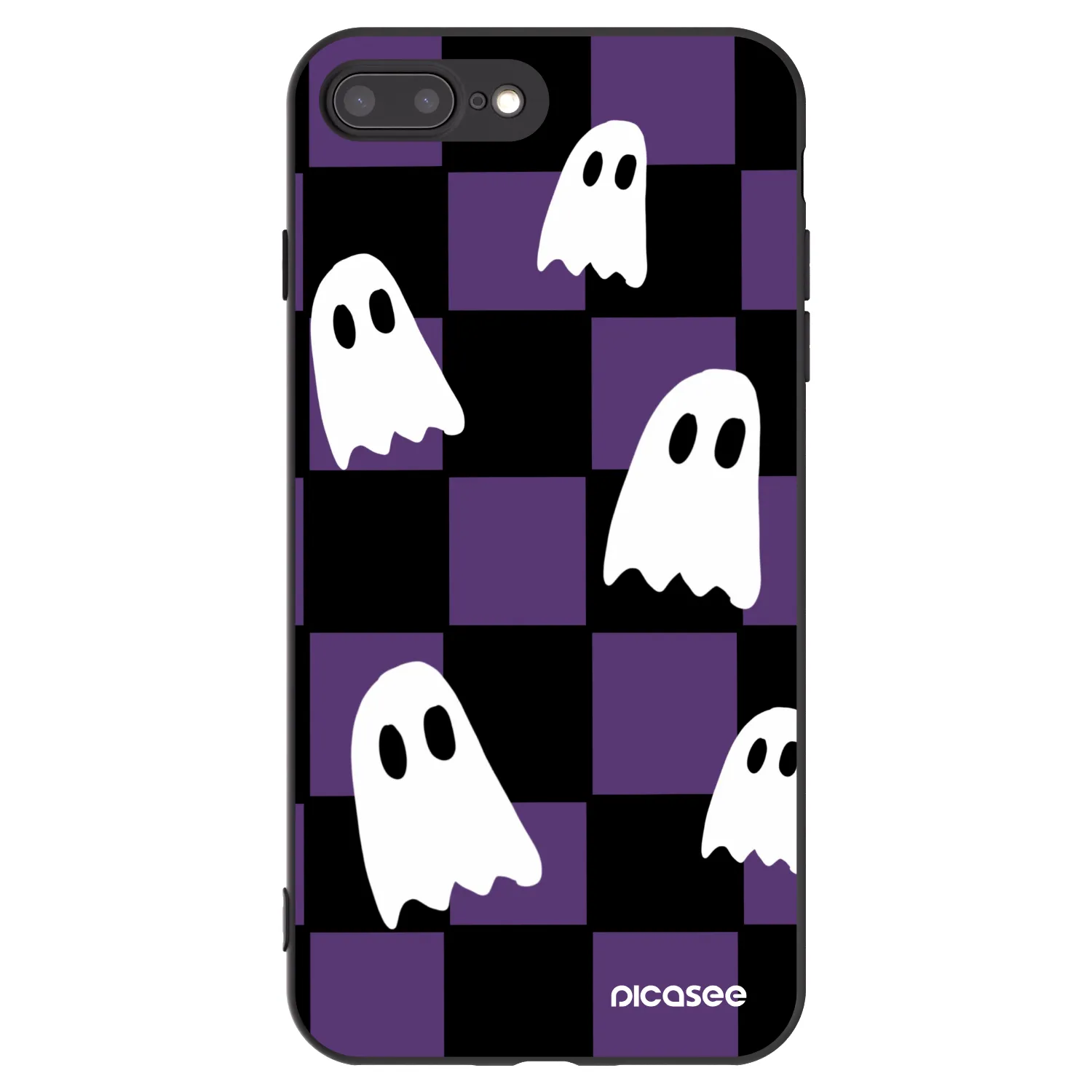 Picasee silikonowe czarne etui na Apple iPhone 7 Plus - Ghosts