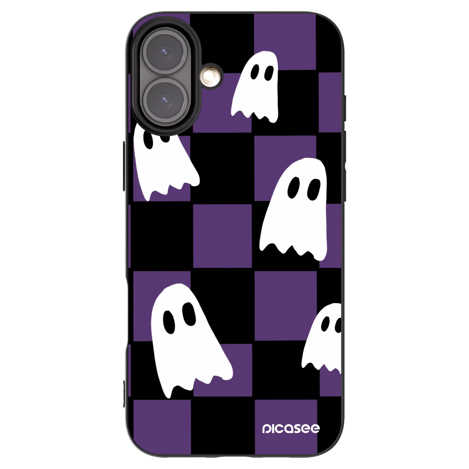 Picasee silikonowe czarne etui na Apple iPhone 16 Plus - Ghosts