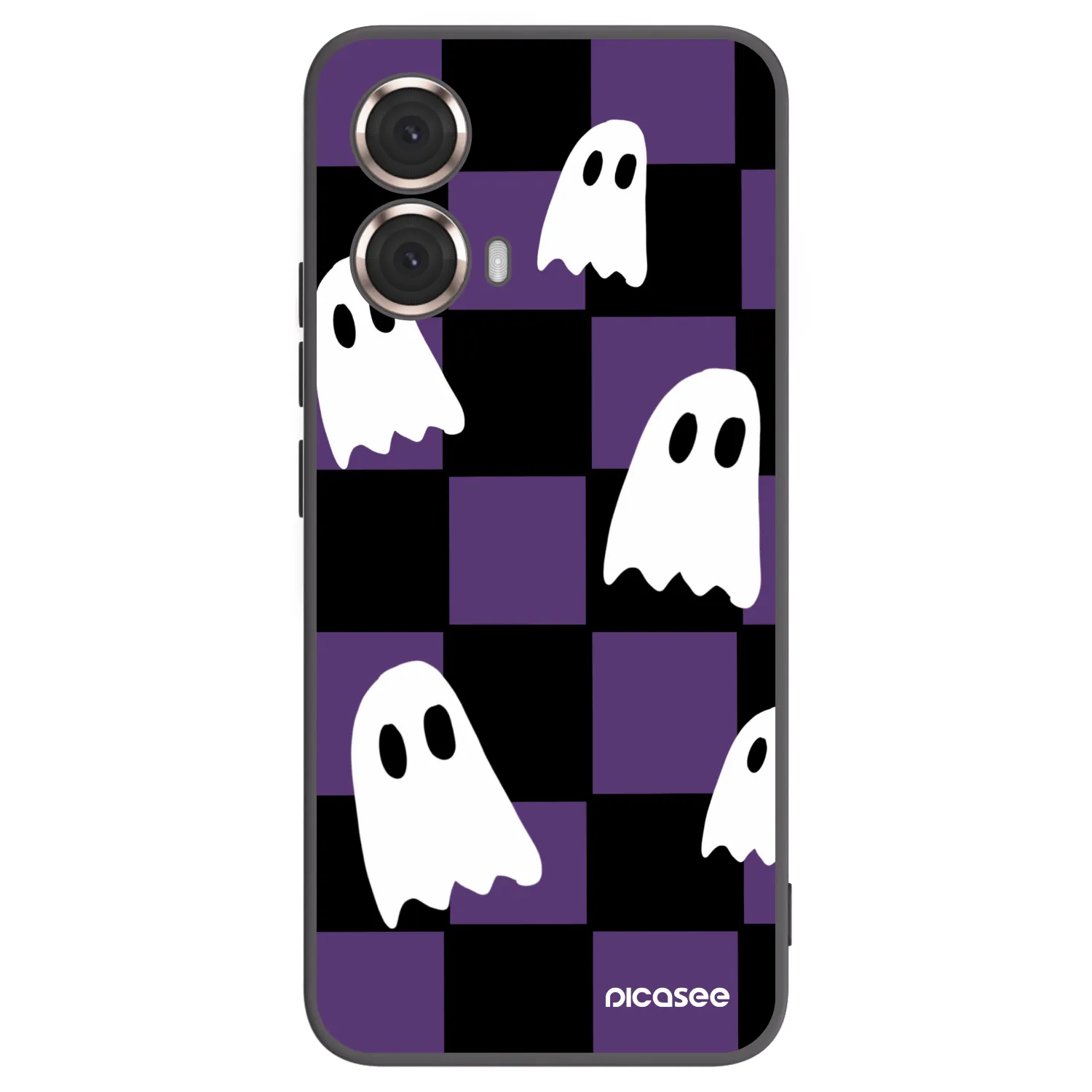 Picasee silikonowe czarne etui na Motorola Moto G85 - Ghosts
