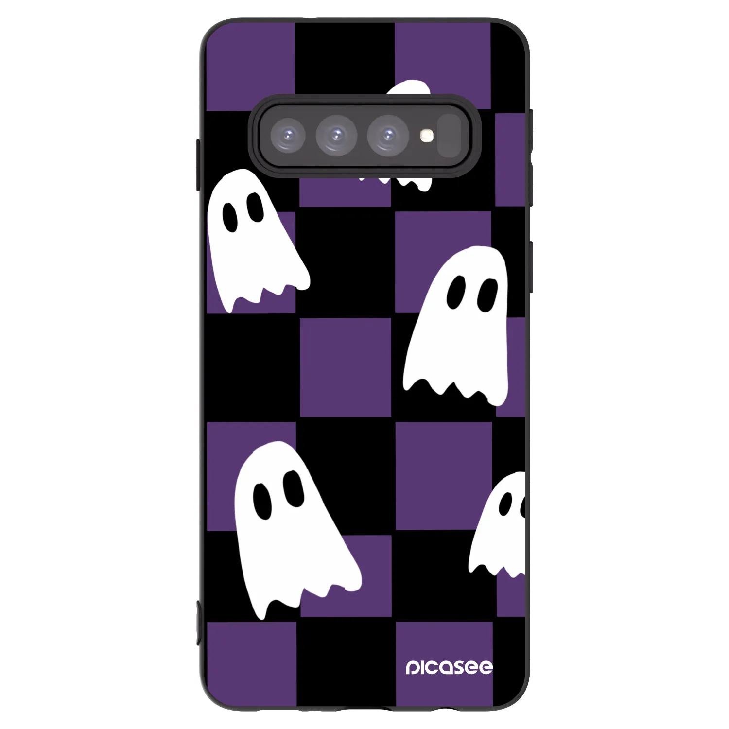 Picasee silikonowe czarne etui na Samsung Galaxy S10 G973 - Ghosts
