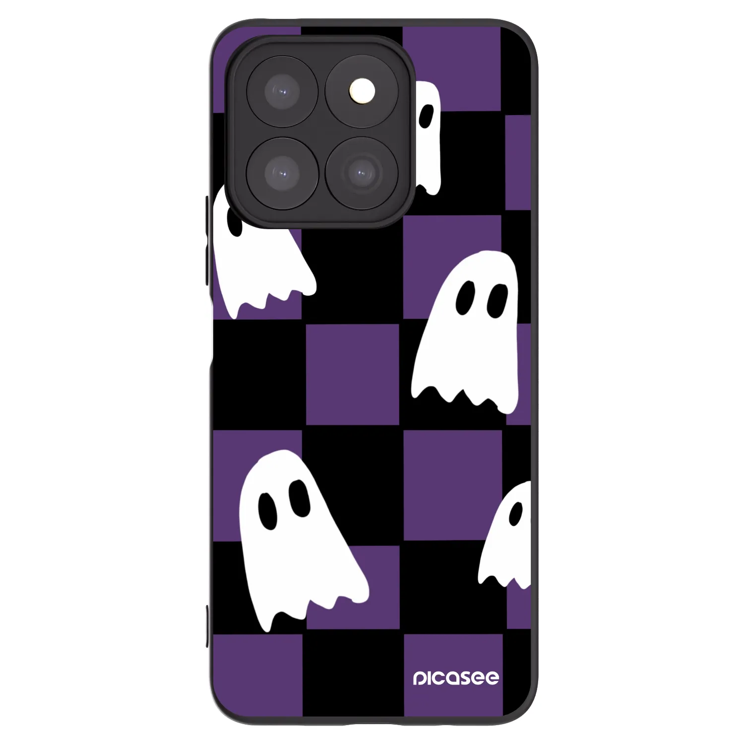 Picasee silikonowe czarne etui na Honor X8c - Ghosts