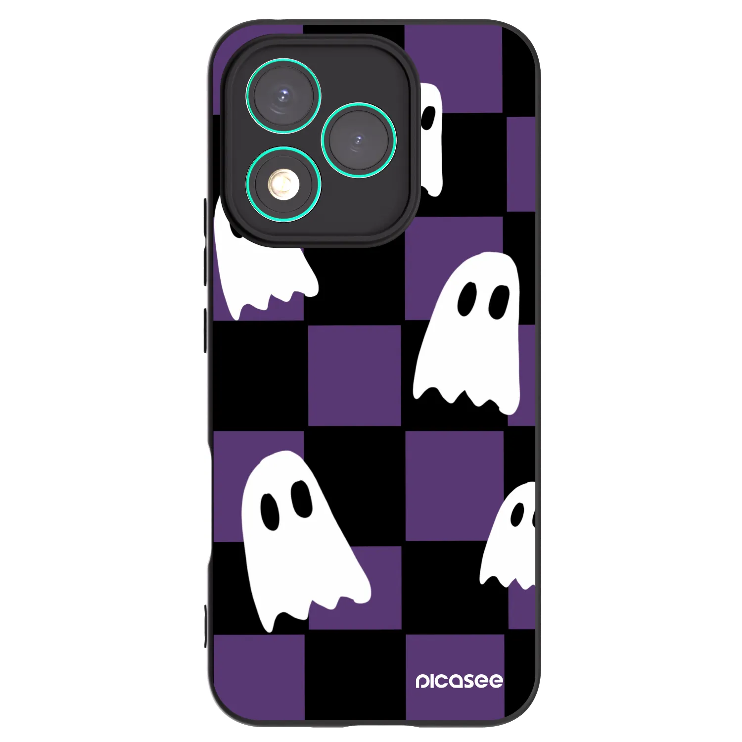 Picasee silikonowe czarne etui na Honor 400 Lite 5G - Ghosts
