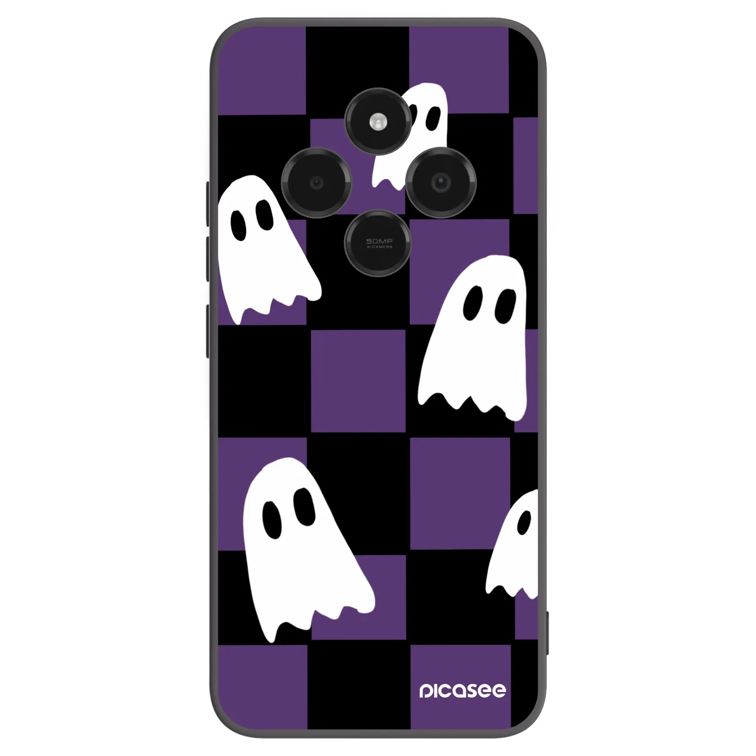 Picasee silikonowe czarne etui na Xiaomi Poco C75 - Ghosts