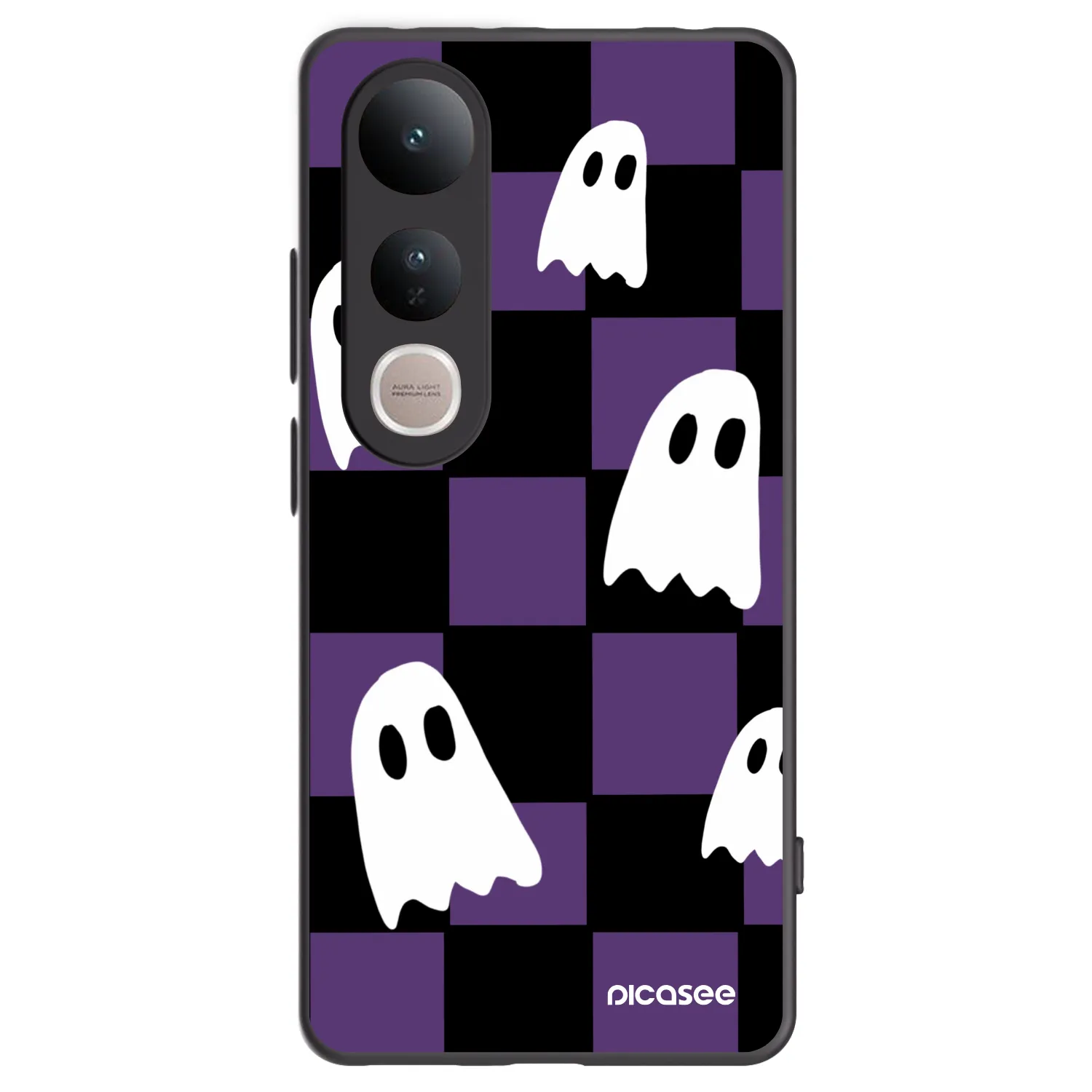Picasee silikonowe czarne etui na Vivo V50 Lite 5G - Ghosts