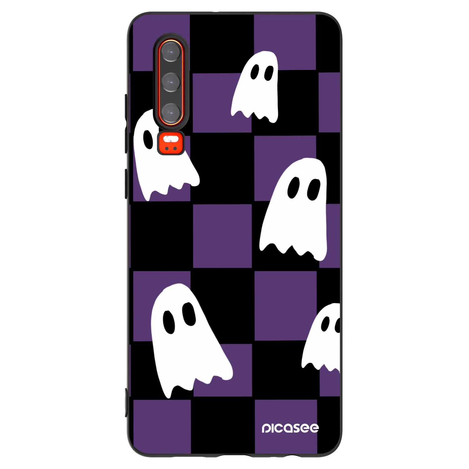 Picasee silikonowe czarne etui na Huawei P30 - Ghosts