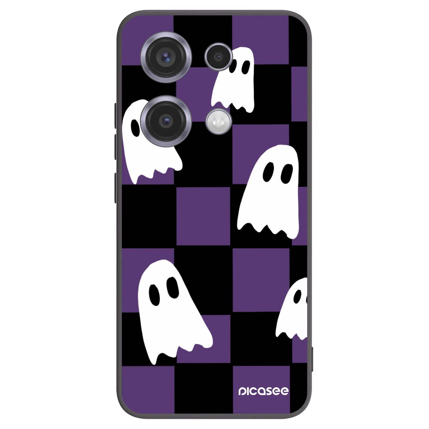Picasee silikonowe czarne etui na Xiaomi Redmi Note 14S - Ghosts