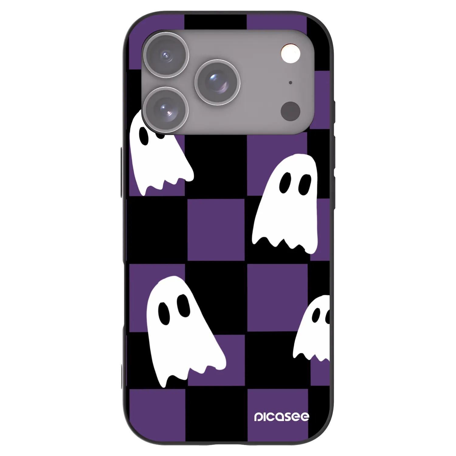 Picasee silikonowe czarne etui na Apple iPhone 17 Pro - Ghosts