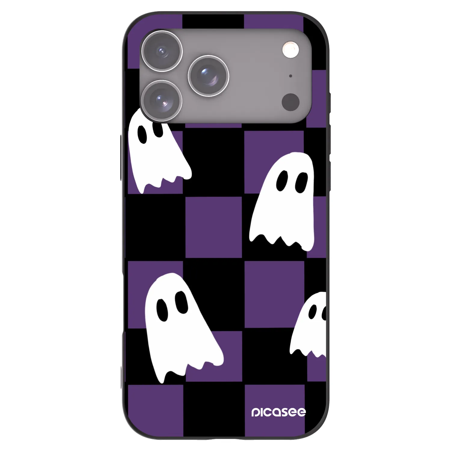 Picasee silikonowe czarne etui na Apple iPhone 17 Pro Max - Ghosts