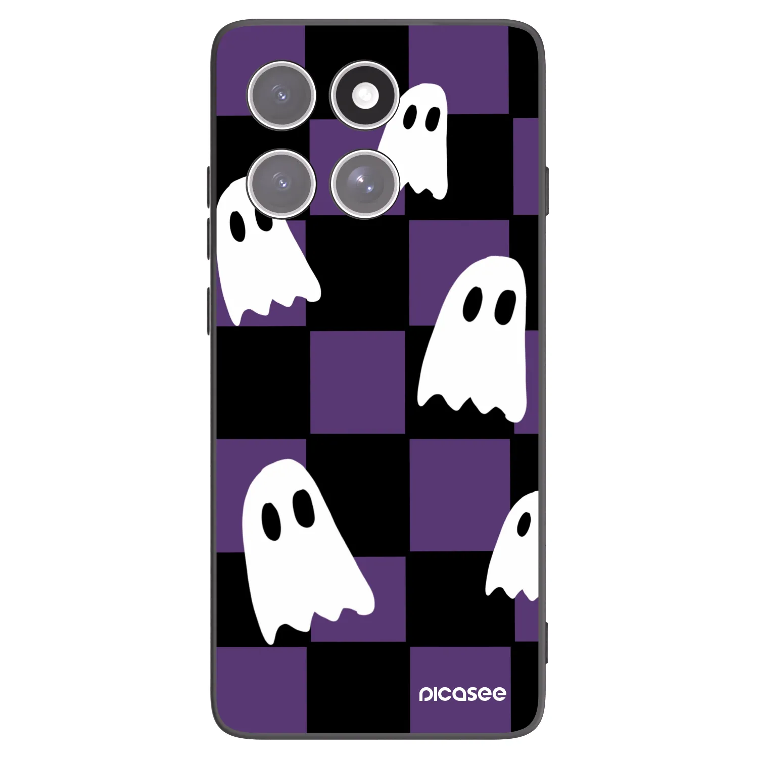 Picasee silikonowe czarne etui na Motorola Edge 60 Pro - Ghosts