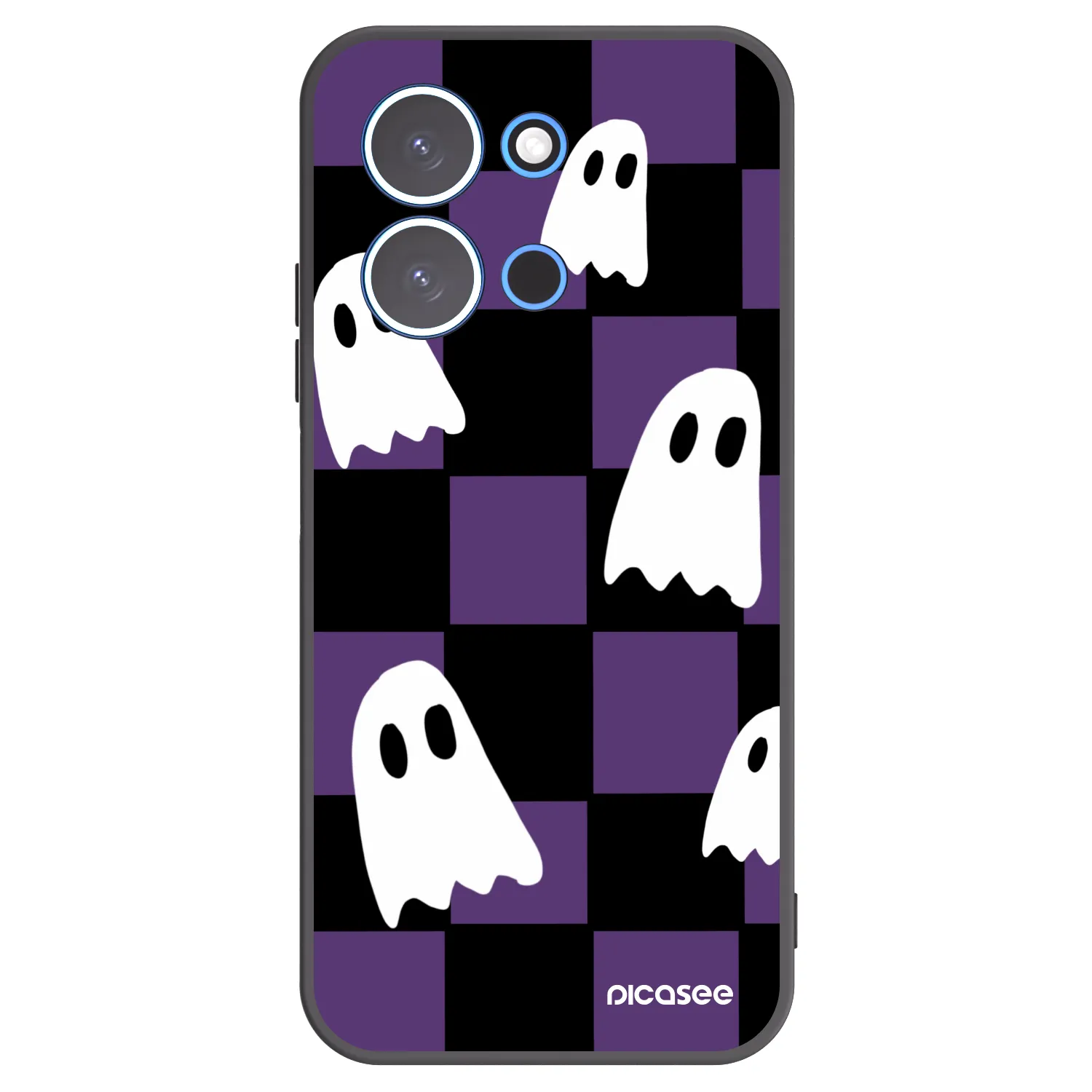 Picasee silikonowe czarne etui na Xiaomi Redmi 15C 4G - Ghosts