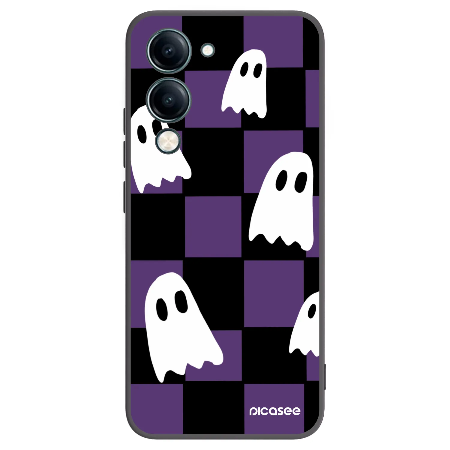 Picasee silikonowe czarne etui na Vivo Y29s 5G - Ghosts