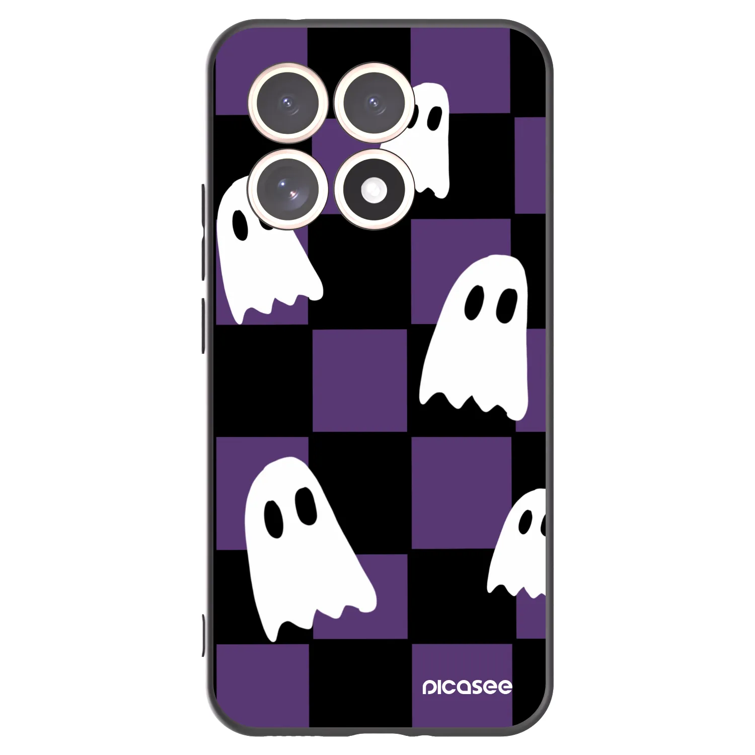 Picasee silikonowe czarne etui na Xiaomi 15T - Ghosts