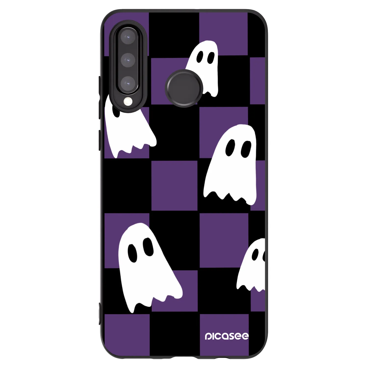 Picasee silikonowe czarne etui na Huawei P30 Lite - Ghosts